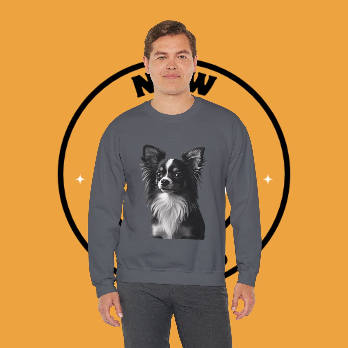 Vintage Chihuahua Portrait Sweatshirt | Black White Dog Photography | Classic Pet Art Design