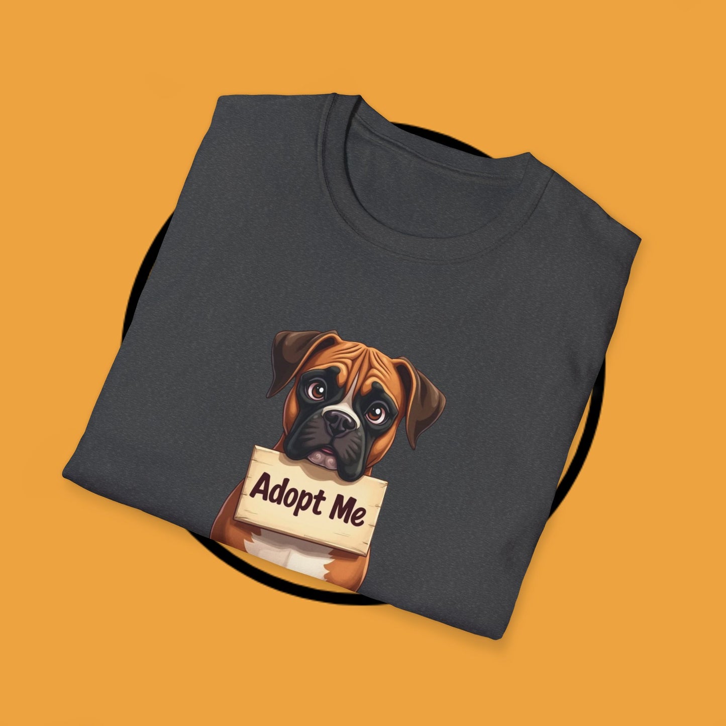 Adopt Me Boxer Dog T-Shirt - Cute Animal Rescue Awareness Tee for Dog Lovers
