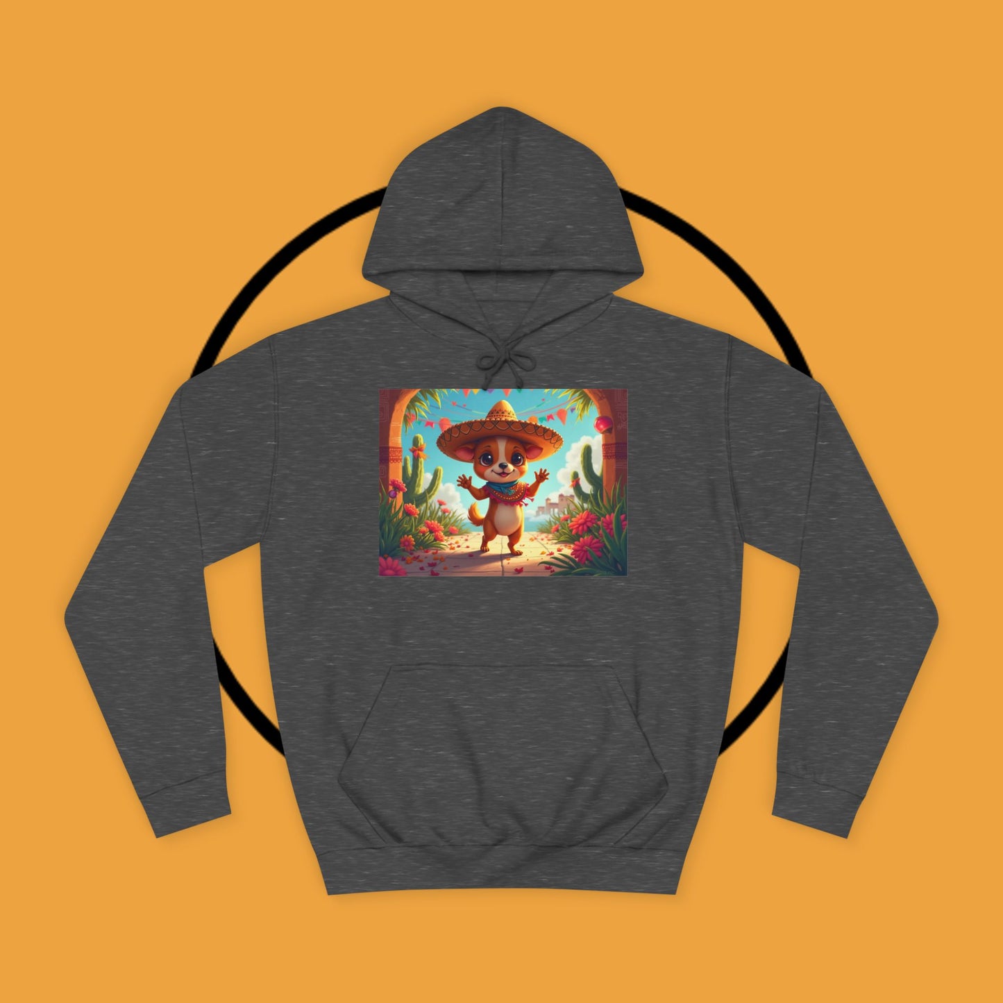 "Mexican Sombrero Chihuahua Hoodie | Fiesta Dog Celebration Wear | Authentic México Desert Art | Cinco de Mayo Gift"