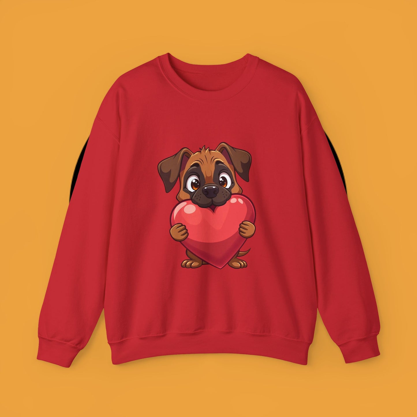 Adorable Puppy Love Heart Crewneck Sweatshirt - Perfect Gift for Dog Lovers
