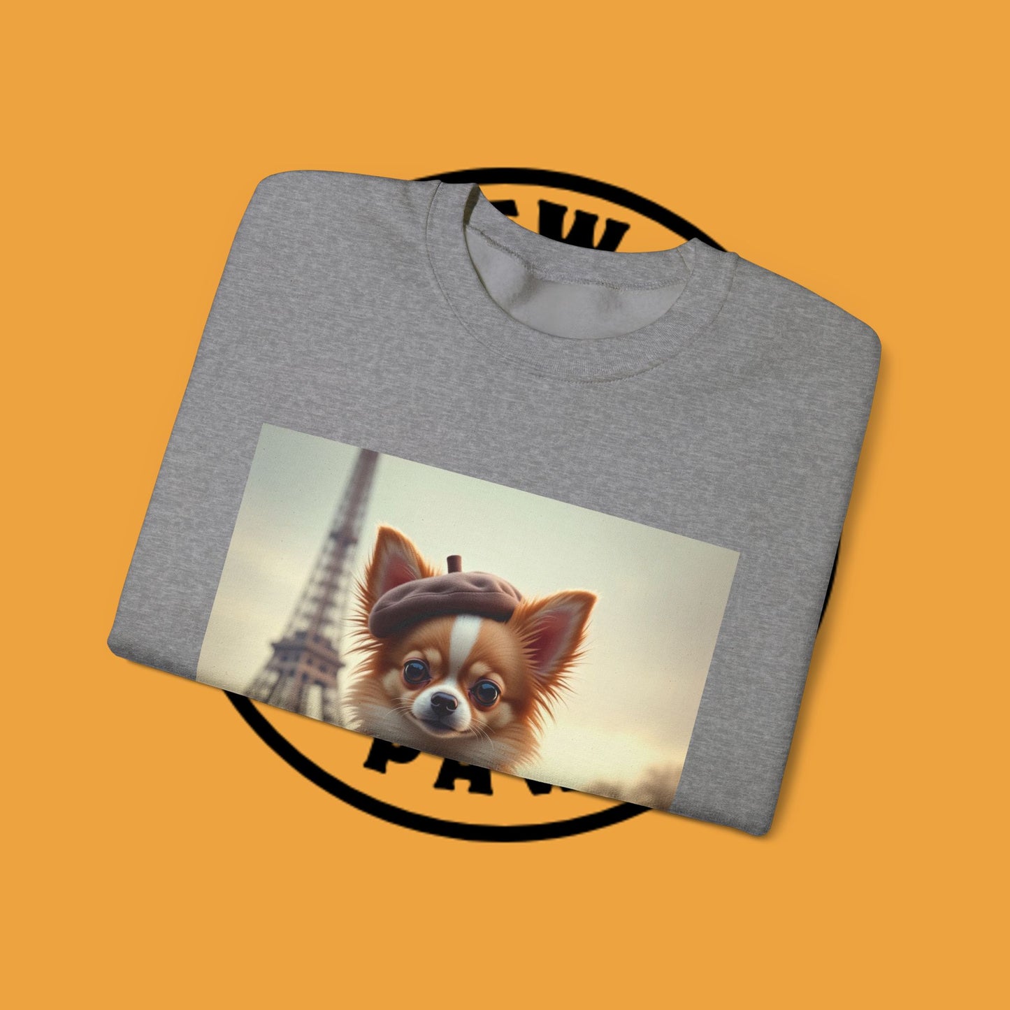 Parisian Chihuahua Beret Sweatshirt | French Dog Eiffel Tower Design | Travel Lover Gift