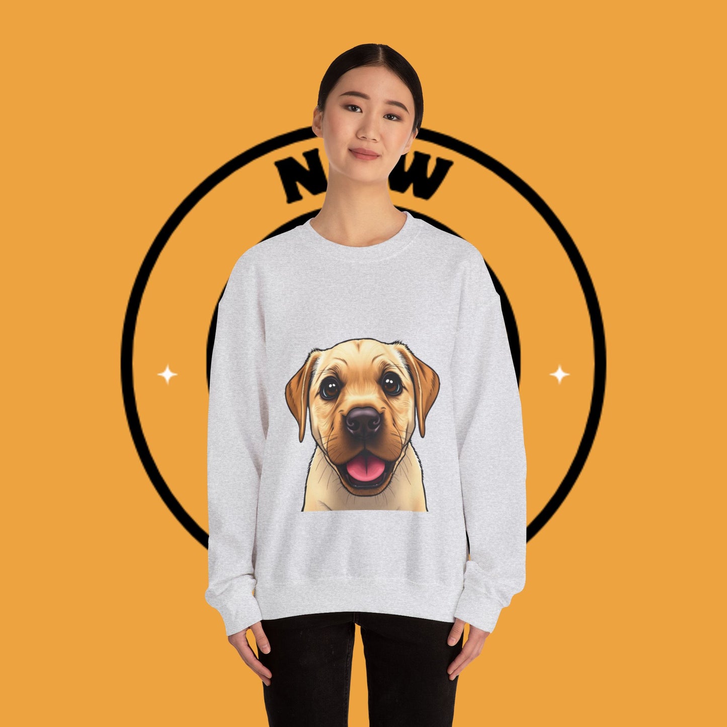 Labrador Puppy Crewneck Sweatshirt - Cartoon Dog Digital Art