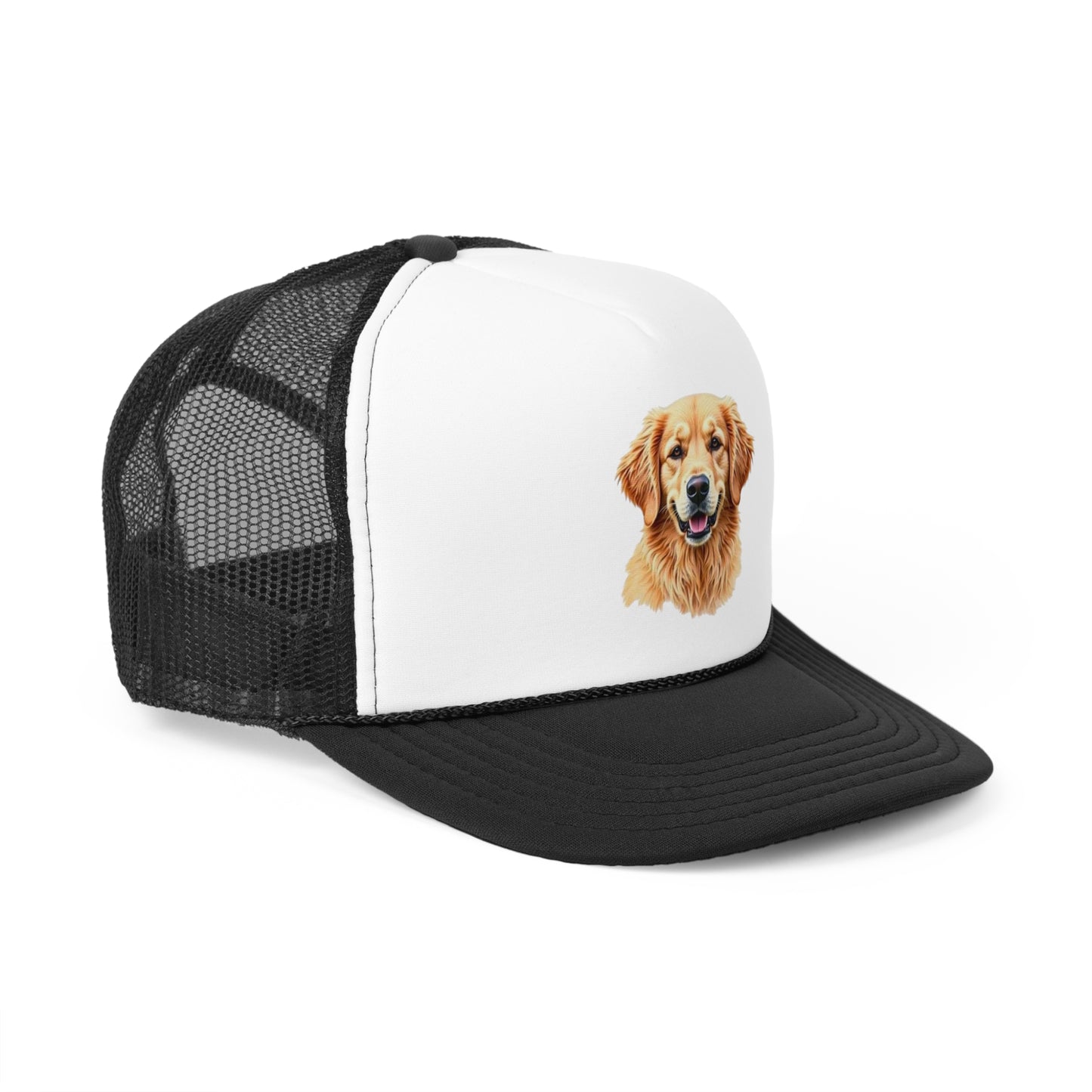 Golden Retriever Portrait Trucker Hat - Happy Dog Watercolor Art Style Cap - Perfect for Pet Lovers