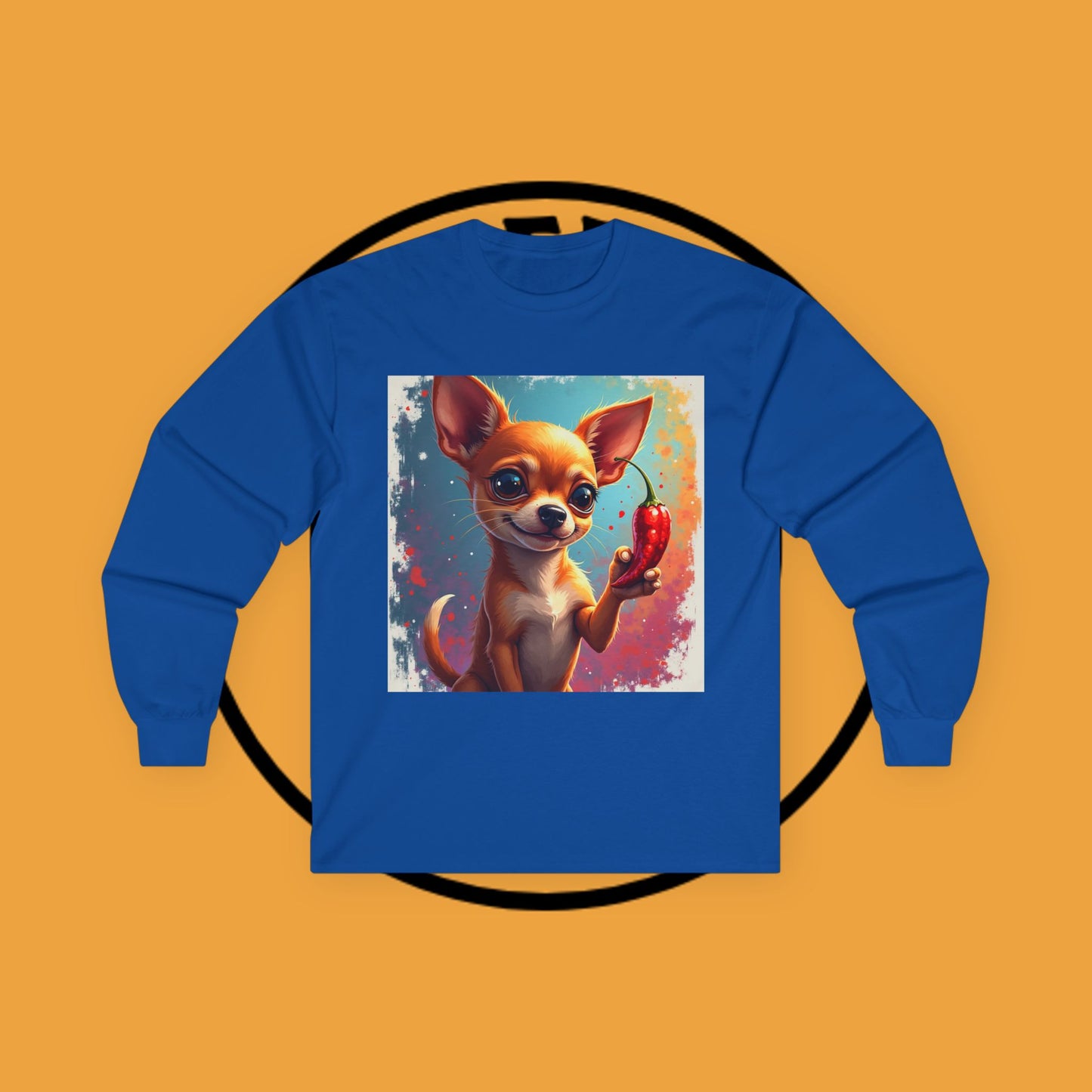 🌶️ Spicy Chihuahua Long Sleeve Tee - Premium Digital Art Design