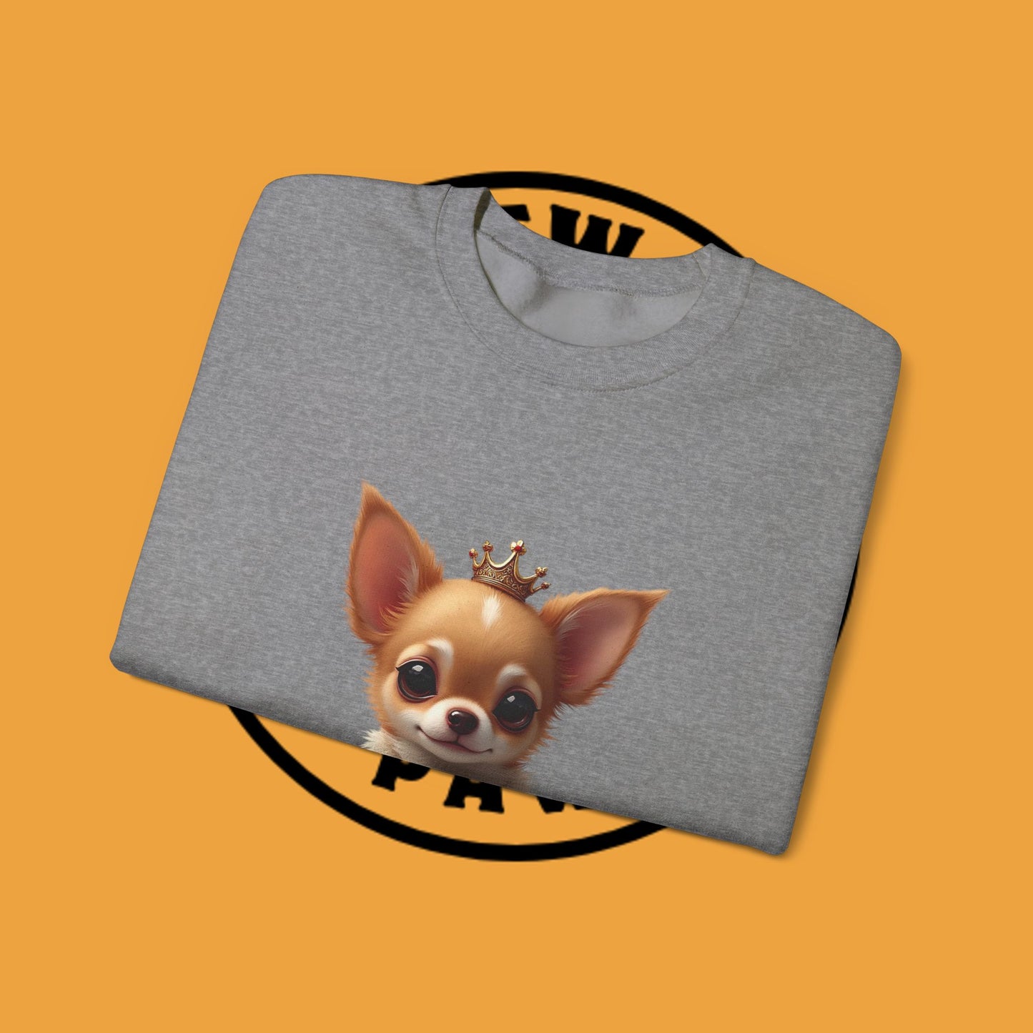 Royal Chihuahua Princess Sweatshirt | Crown Dog Design | Majestic Pet Lover Gift
