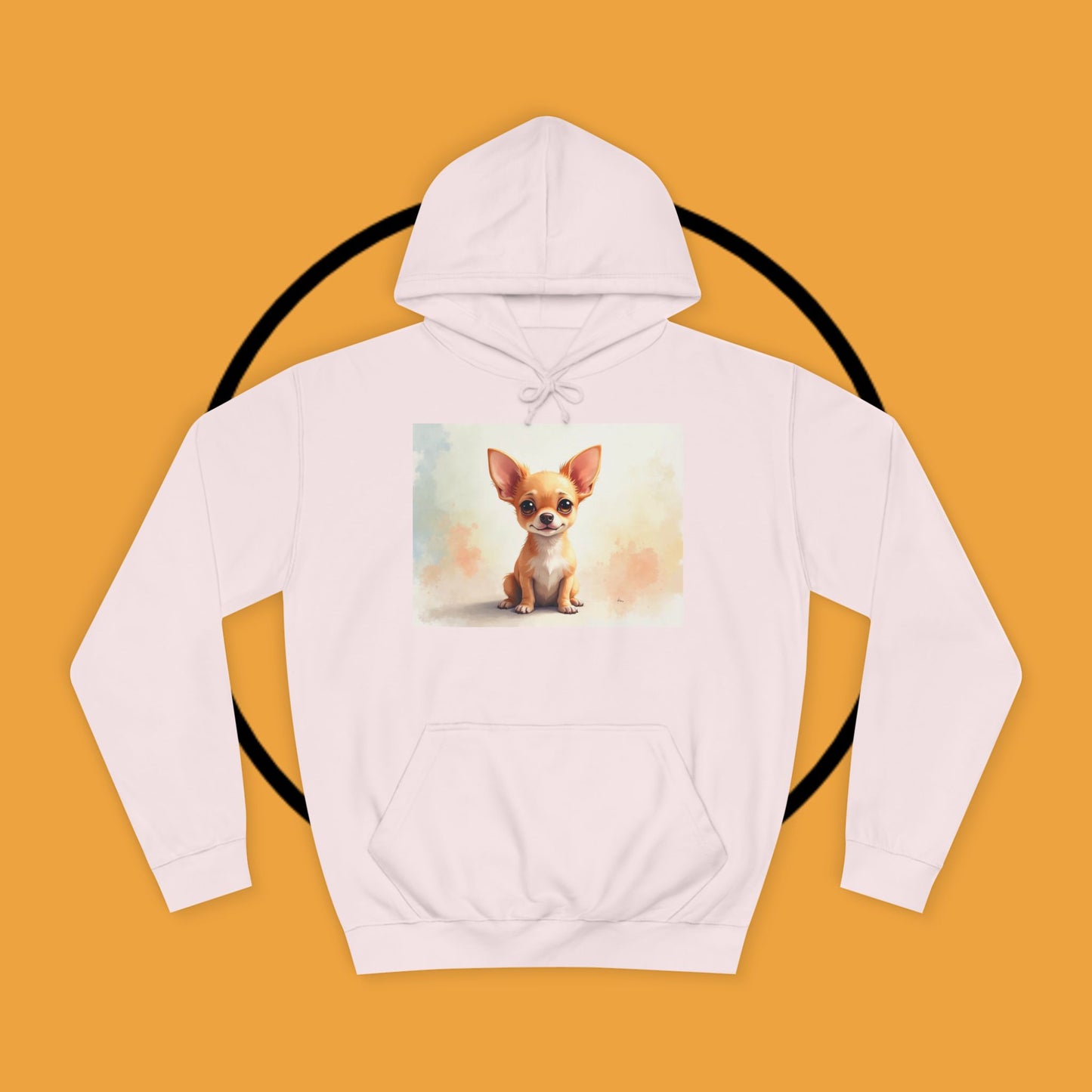 Watercolor Chihuahua Puppy Hoodie - Artistic Dog Portrait Sweatshirt