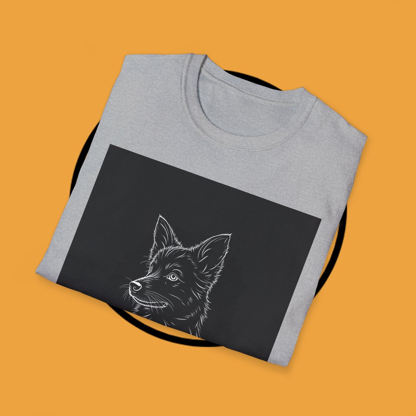 Premium Border Collie Portrait T-Shirt - Minimalist Black & White Design | Dog Lover Graphic Tee
