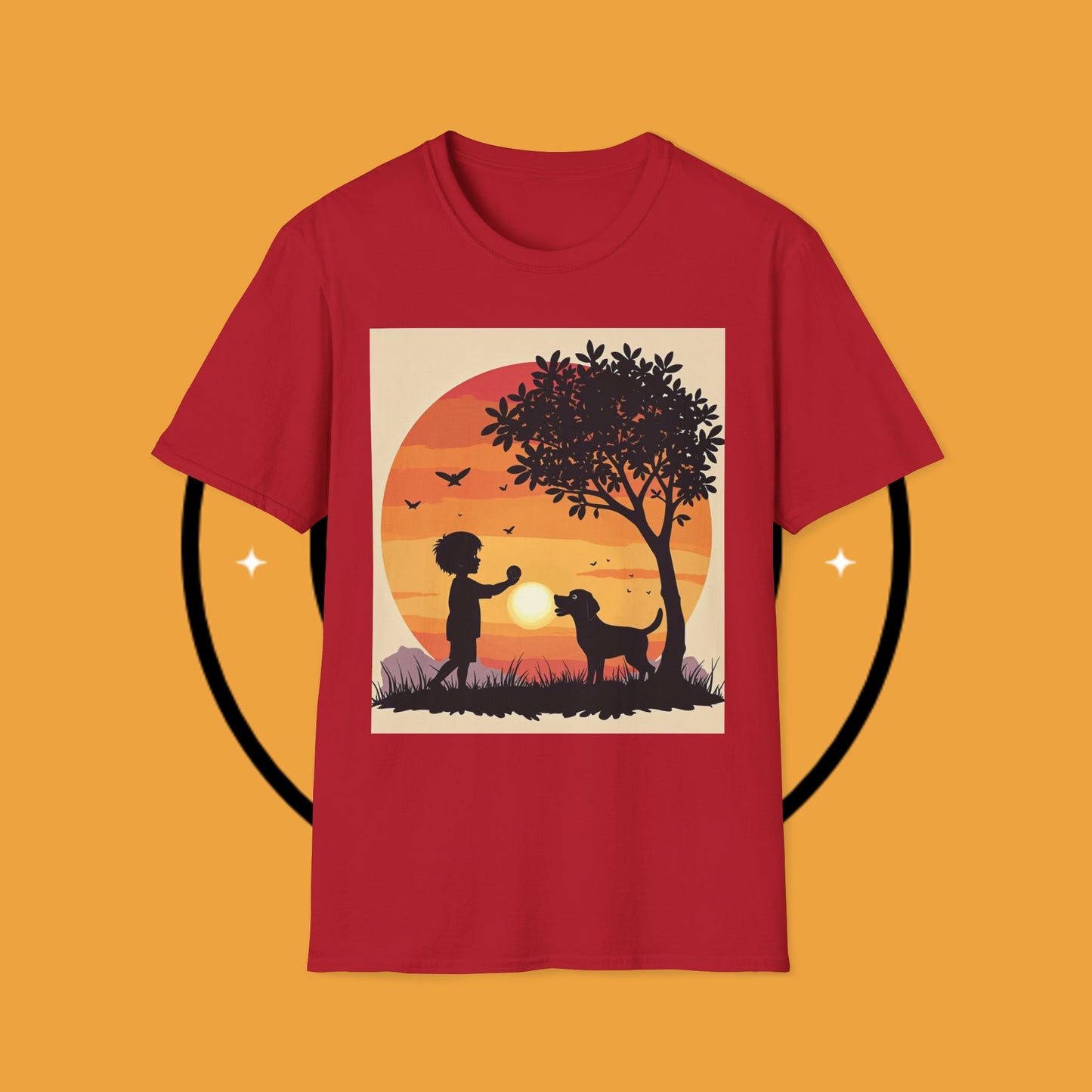 Playing with paws - Dog - Unisex T-Shirt Design - Sunset Playmates π
| Heartwarming Silhouette T-Shirt for Dog Lovers"