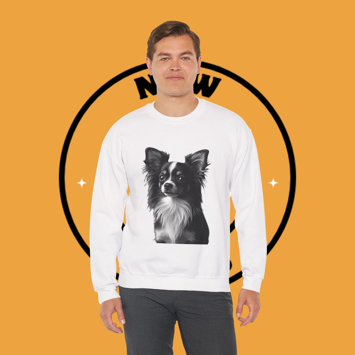 Vintage Chihuahua Portrait Sweatshirt | Black White Dog Photography | Classic Pet Art Design