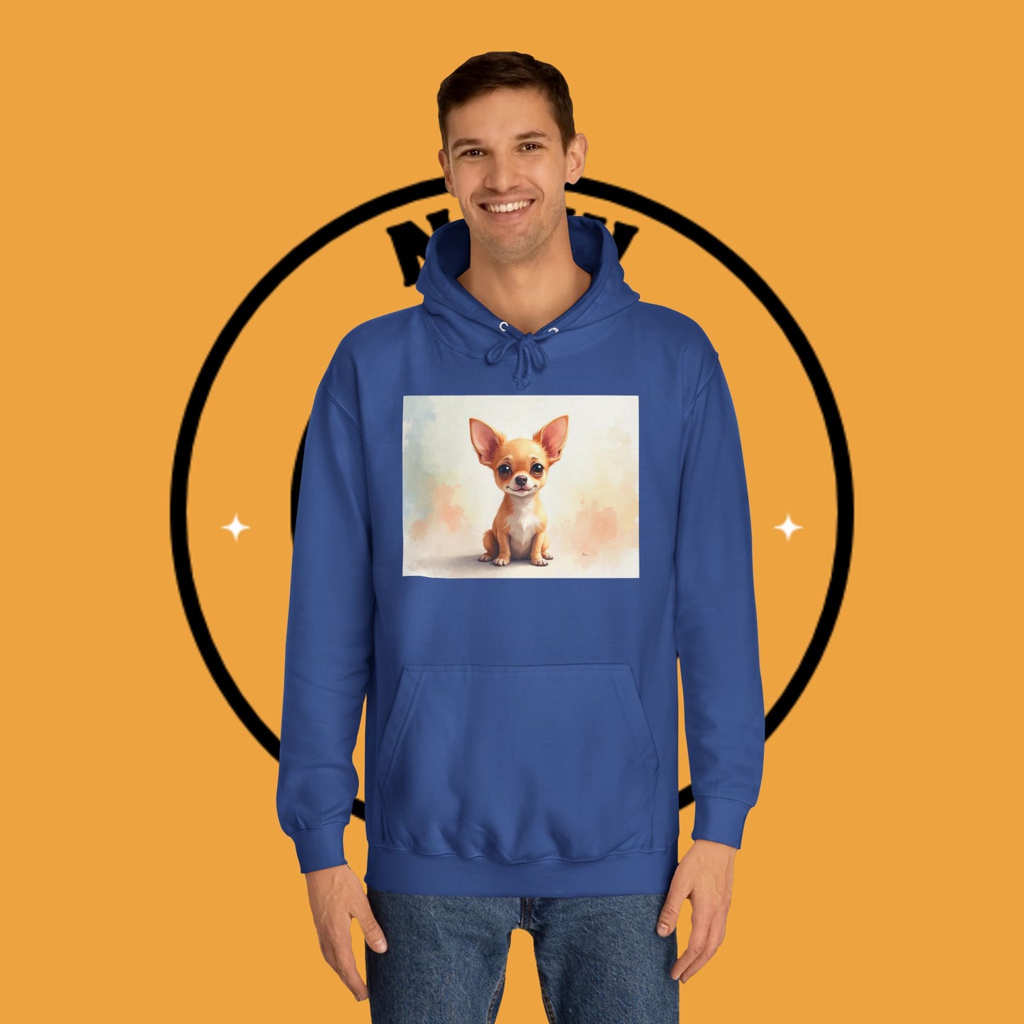 Watercolor Chihuahua Puppy Hoodie - Artistic Dog Portrait Sweatshirt