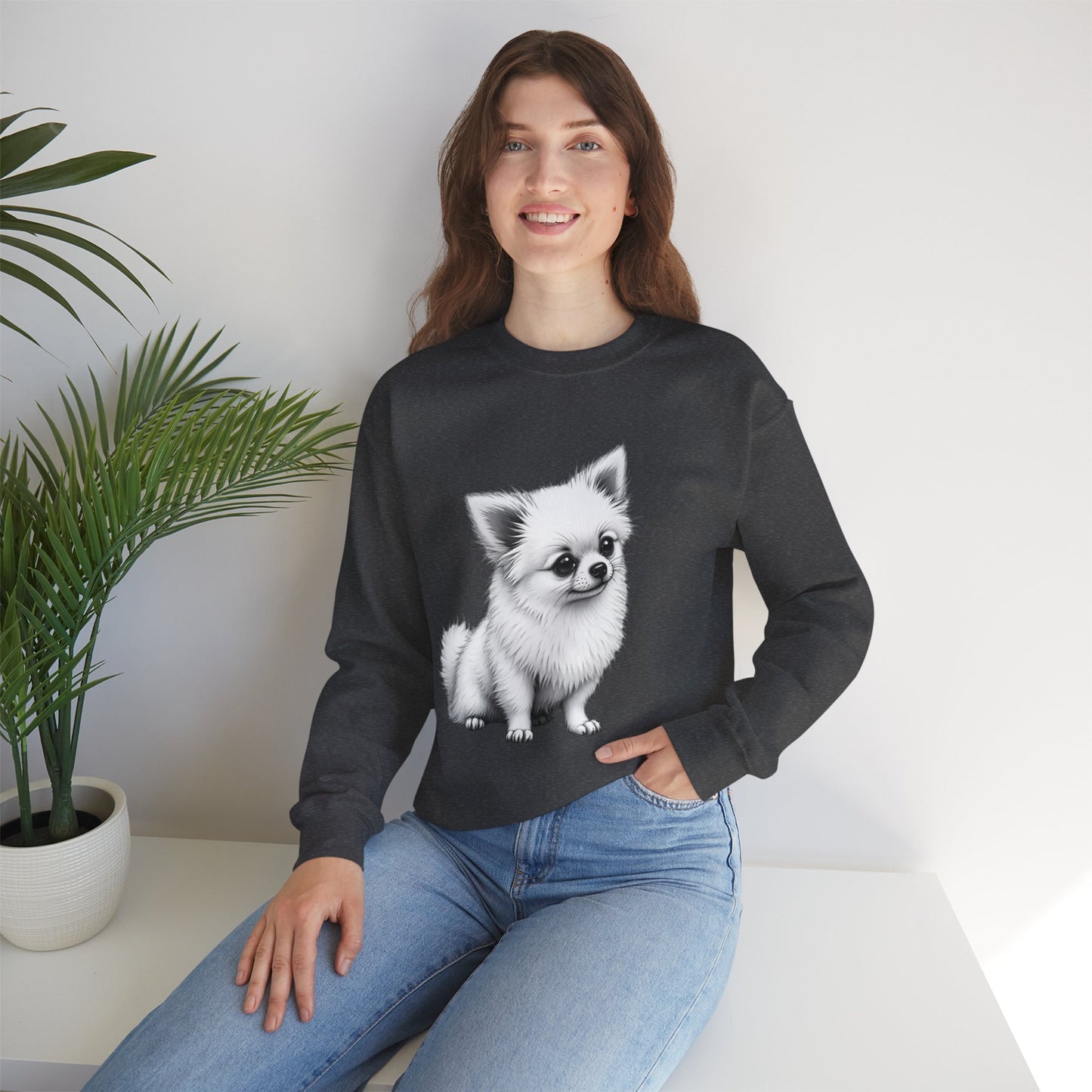 Classic Chihuahua Sketch Sweatshirt | Black White Dog Portrait | Artistic Pet Lover Gift