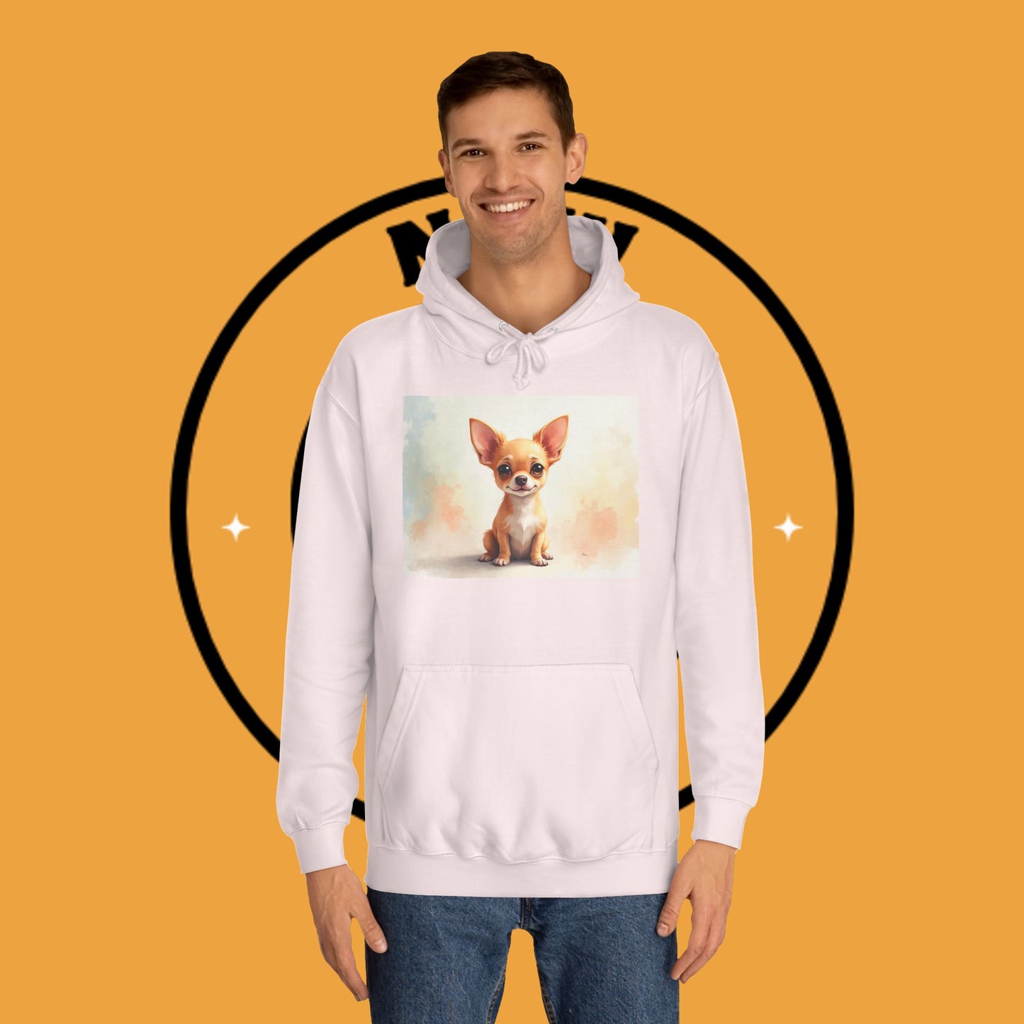 Watercolor Chihuahua Puppy Hoodie - Artistic Dog Portrait Sweatshirt
