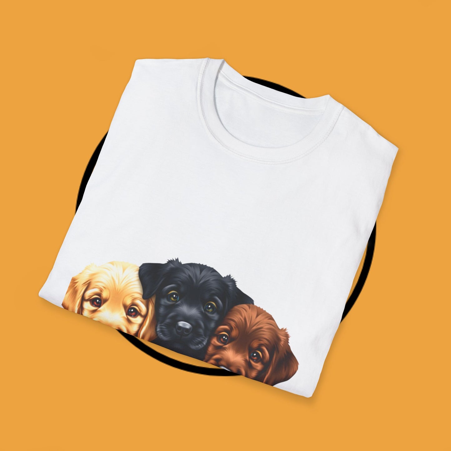 3 Adorable Retrievers Puppys - Dog - Unisex T-Shirt Design "Retriever Squad ๐พ | Trio of Cuteness T-Shirt for Dog Devotees"