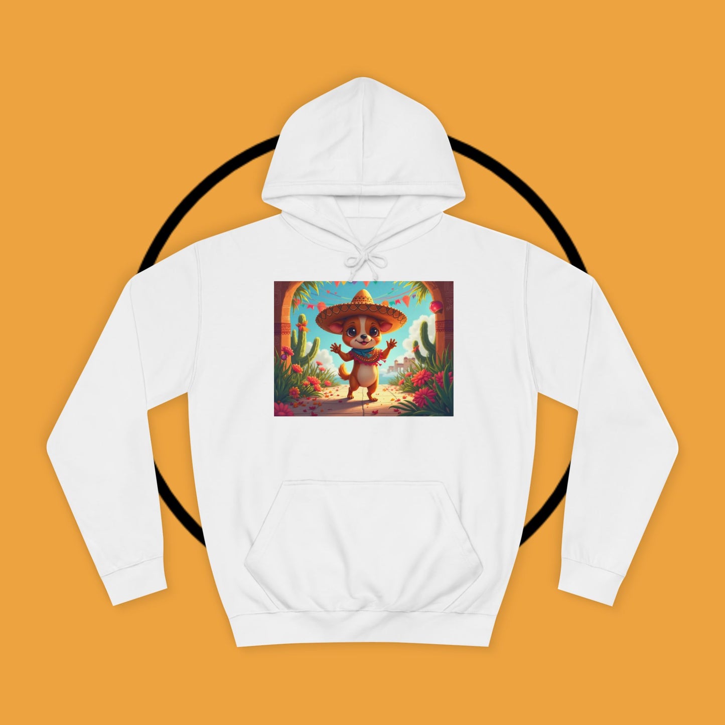 "Mexican Sombrero Chihuahua Hoodie | Fiesta Dog Celebration Wear | Authentic México Desert Art | Cinco de Mayo Gift"