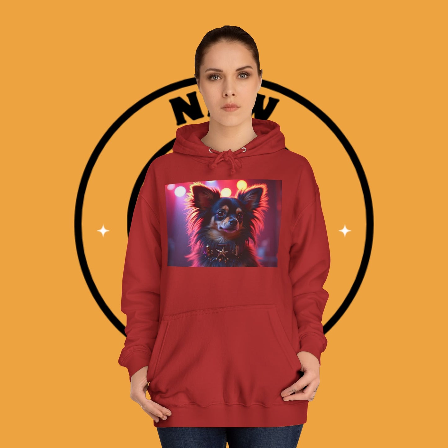 Glamorous Long-Haired Chihuahua Hoodie - Luxury Dog Portrait Pullover
