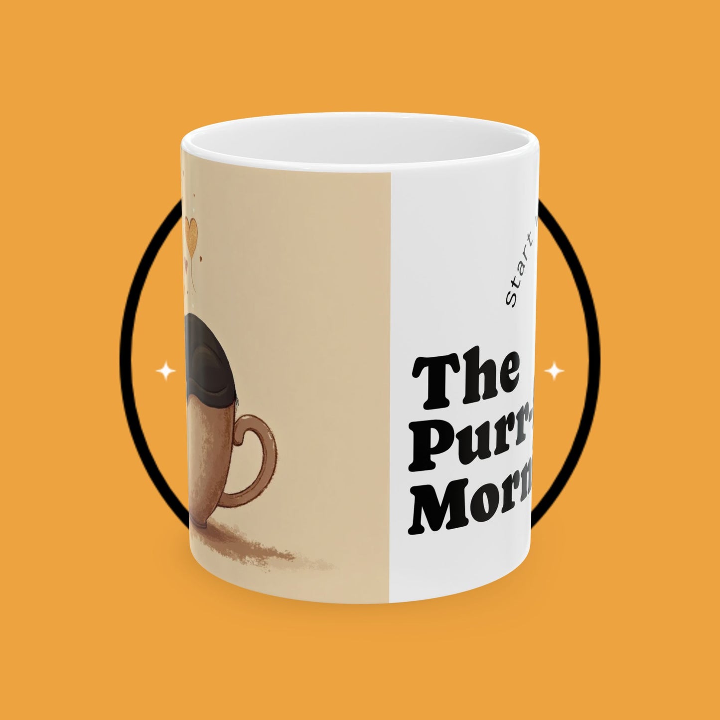 Motivational Ceramic Mug - "the purr-fect morning" - Perfect Gift for Cat Lovers