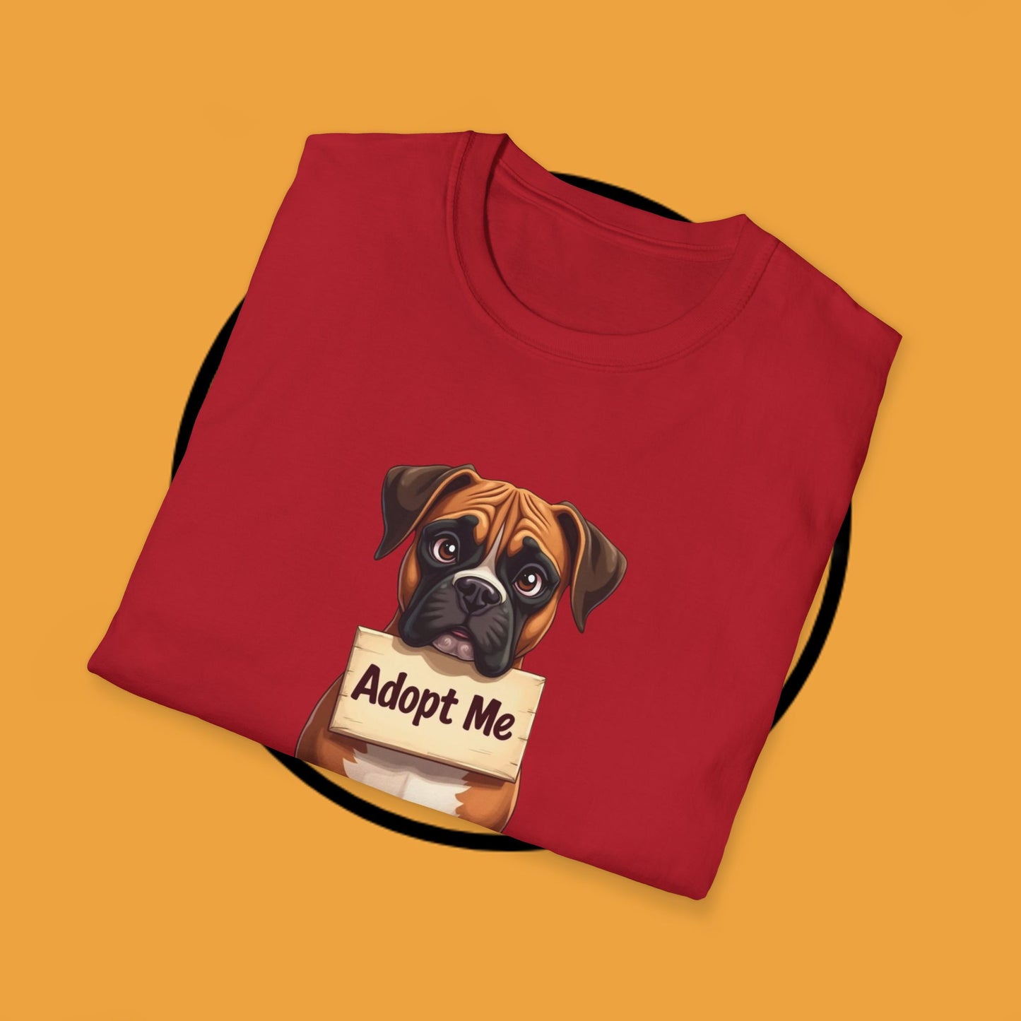 Adopt Me Boxer Dog T-Shirt - Cute Animal Rescue Awareness Tee for Dog Lovers