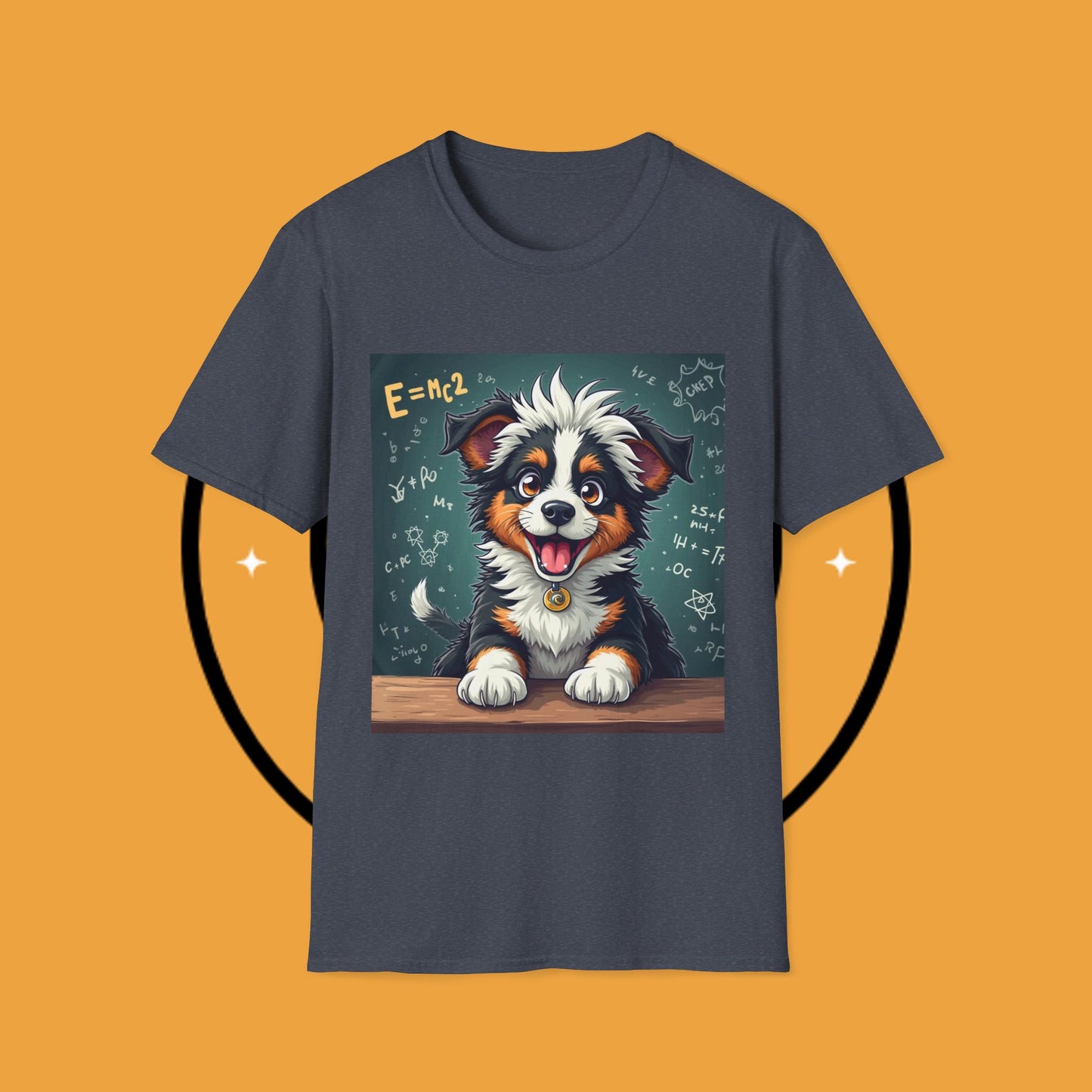 "Einstein Border Collie - Genius Puppy Professor" - Educational Dog T-Shirt - Smart Border Collie Science T-Shirt - Genius Puppy Professor Math Physics Tee | Educational Dog Gift