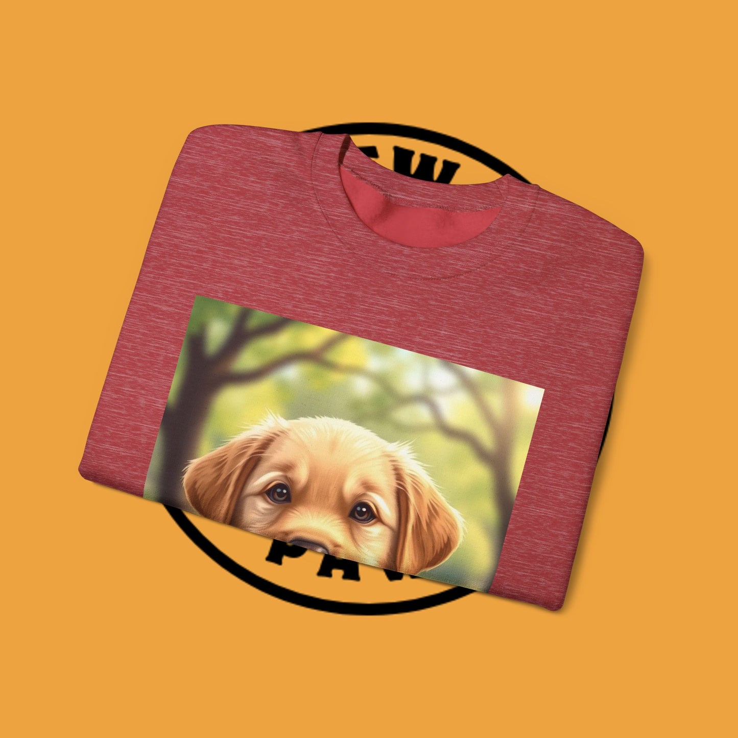 Crewneck Sweatshirt - Adorable Puppy Smiling in the Park - Sweet and Happy Golden Retriever
