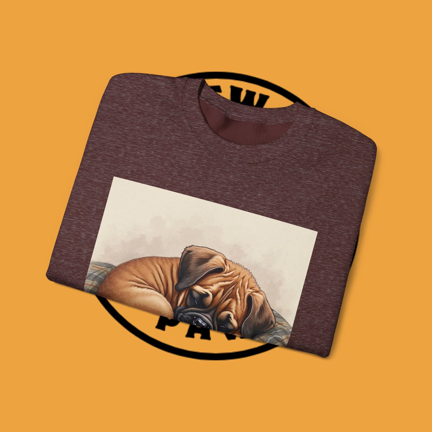 Sleeping Boxer Puppy Crewneck Sweatshirt - Cozy Dog Art Design - Comfort Wear for Pet Lovers