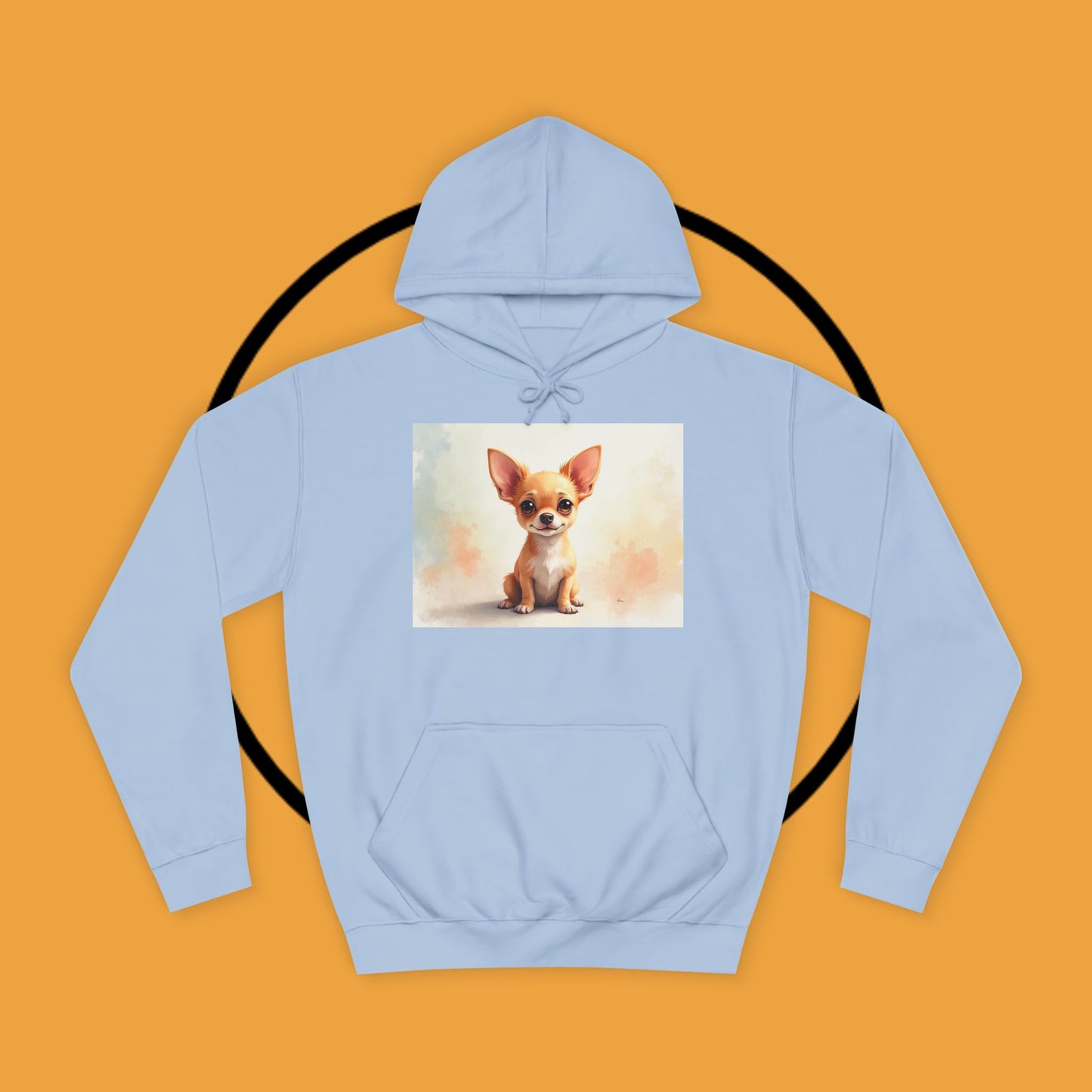 Watercolor Chihuahua Puppy Hoodie - Artistic Dog Portrait Sweatshirt