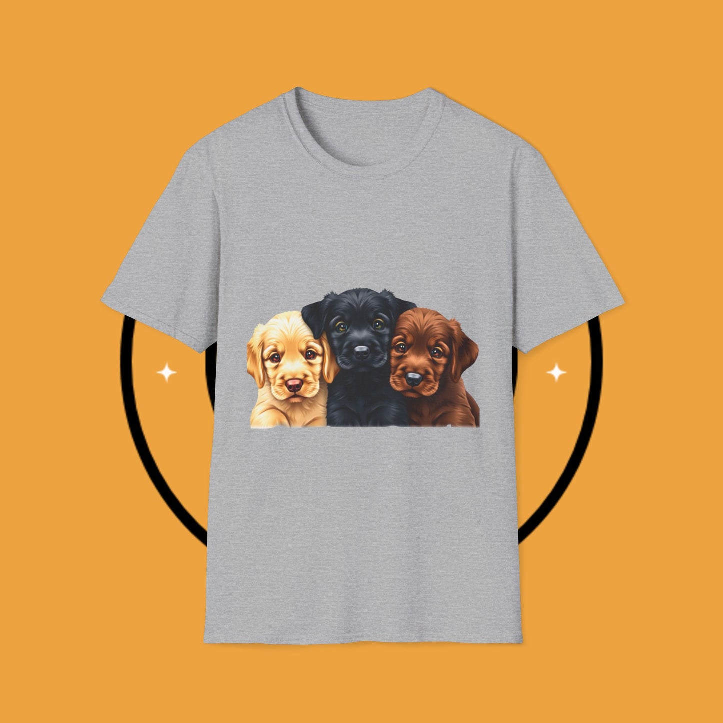 3 Adorable Retrievers Puppys - Dog - Unisex T-Shirt Design "Retriever Squad ๐พ | Trio of Cuteness T-Shirt for Dog Devotees"