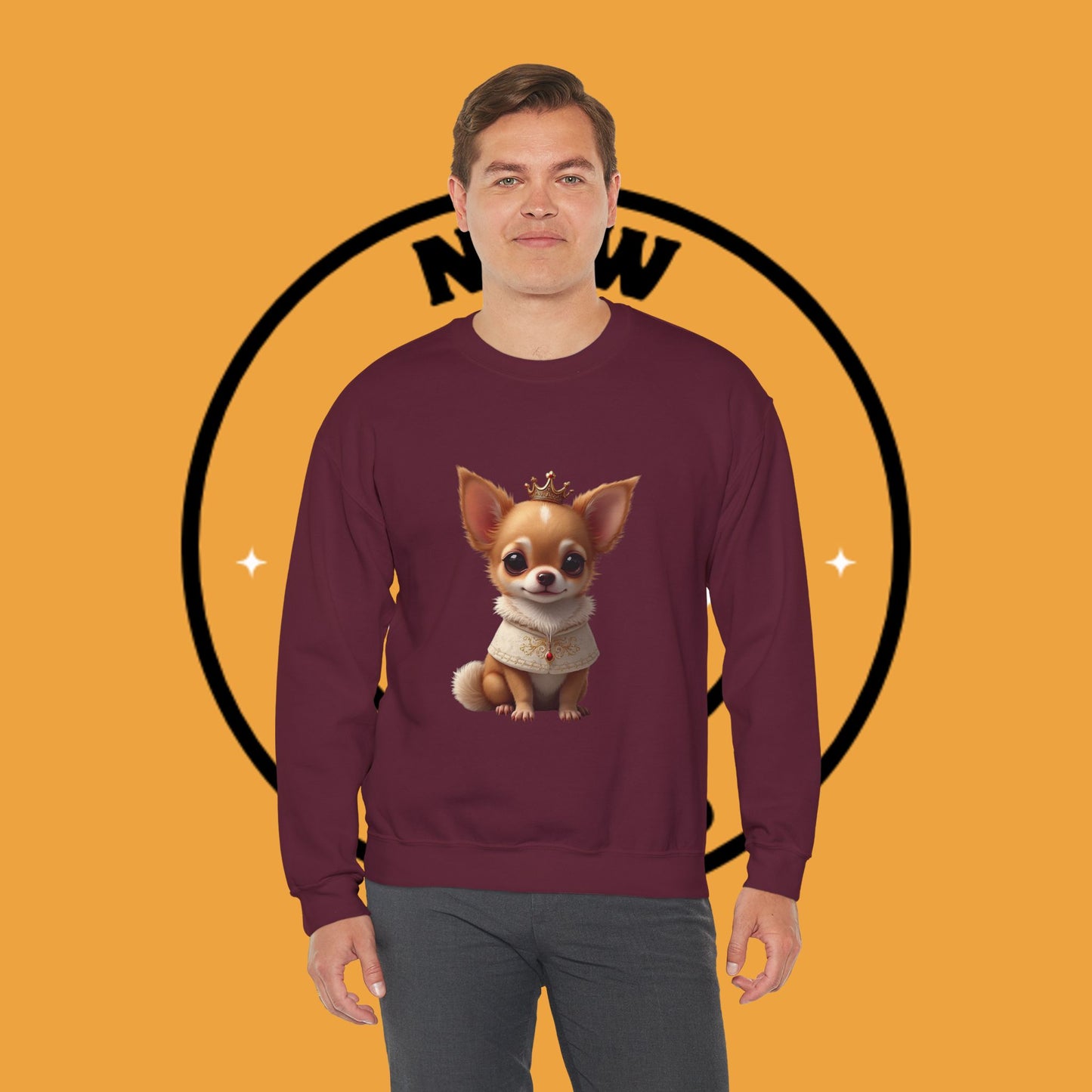 Royal Chihuahua Princess Sweatshirt | Crown Dog Design | Majestic Pet Lover Gift