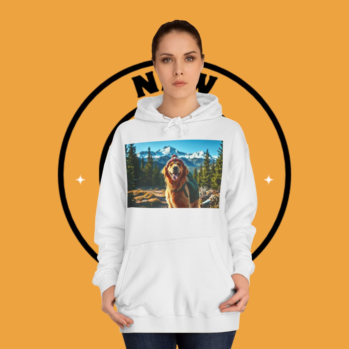 Adventure Awaits – Golden Retriever Mountain Hike Hoodie - Unisex Hoodies