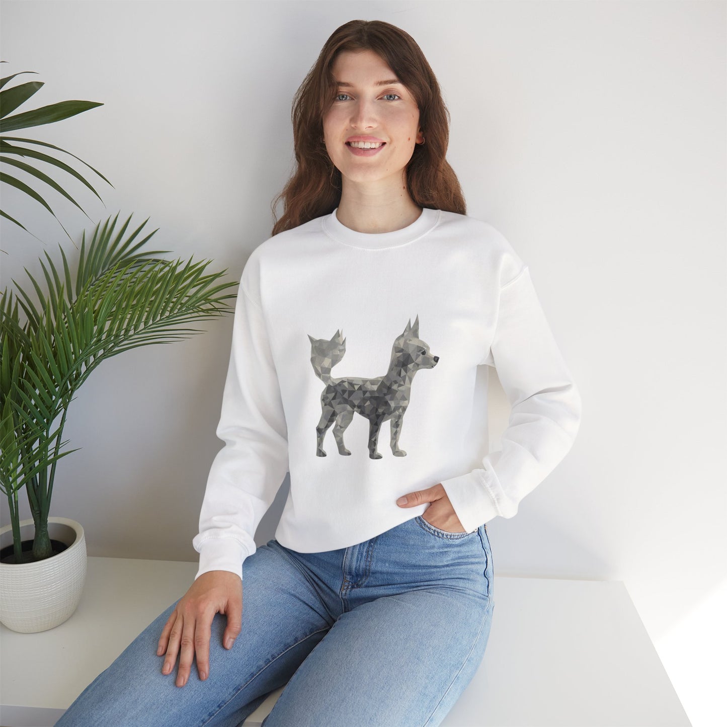 Geometric Chihuahua Sweatshirt | Low Poly Dog Art Crewneck | Modern Pet Lover Gift