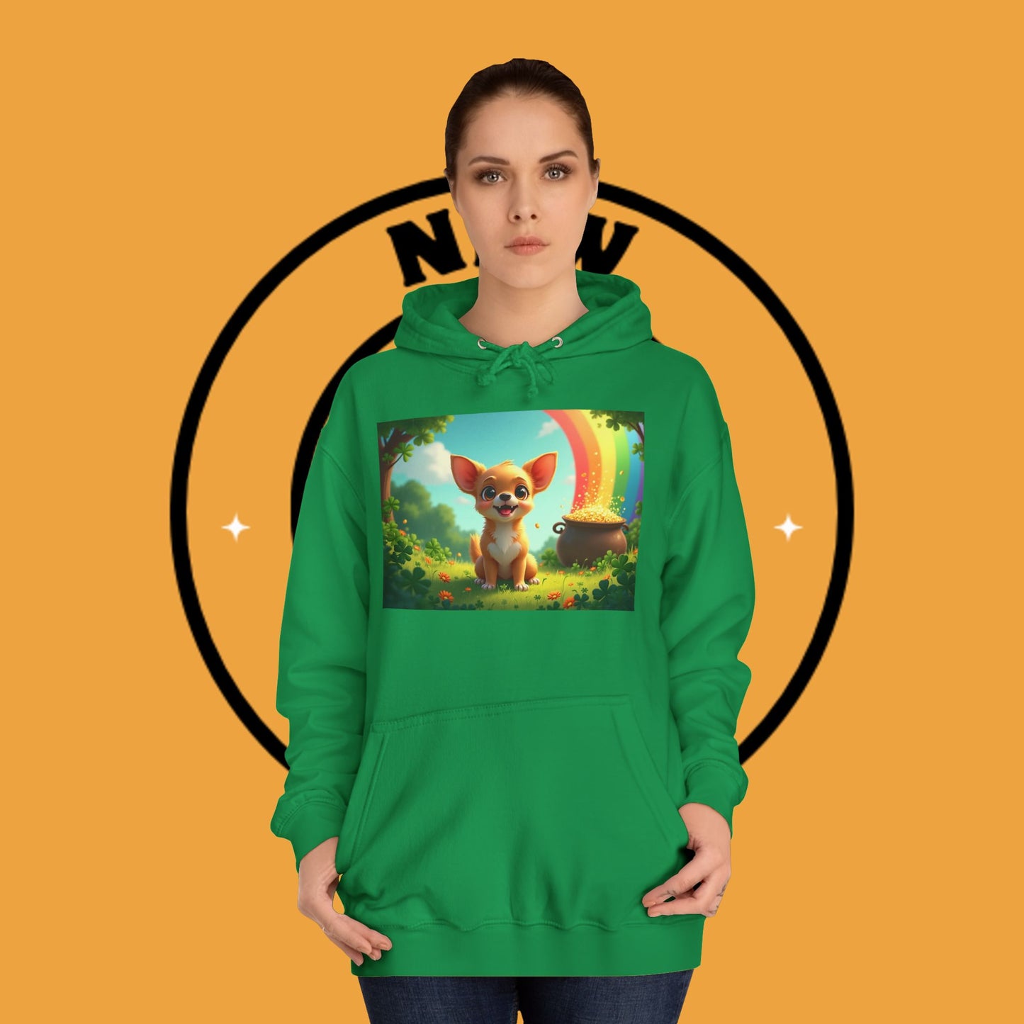 Lucky Rainbow Chihuahua Hoodie - St. Patrick's Day Magical Puppy Sweatshirt