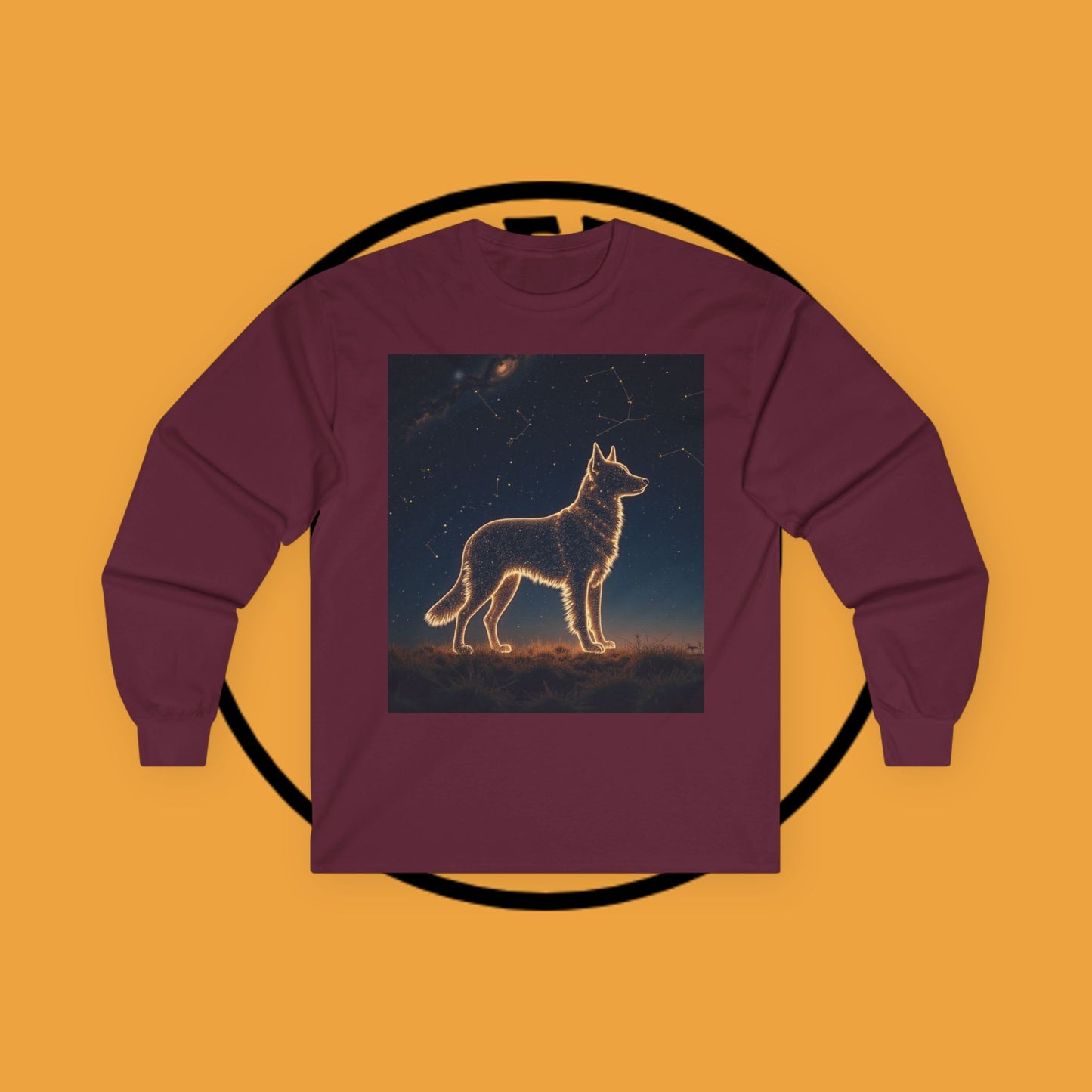 Cosmic Border Collie Constellation Long Sleeve Tee - Celestial Dog Shirt | Mystical Pet Apparel