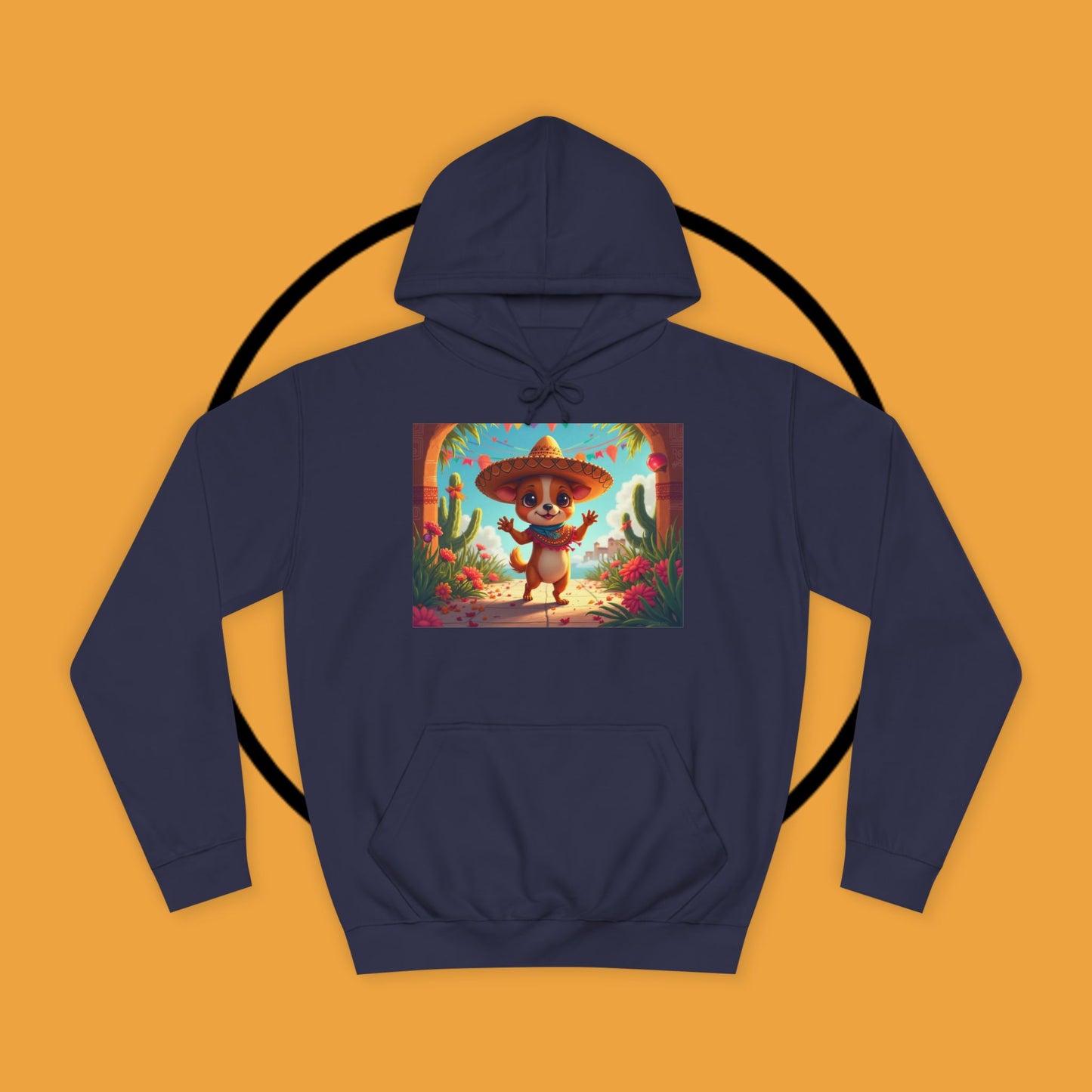 "Mexican Sombrero Chihuahua Hoodie | Fiesta Dog Celebration Wear | Authentic México Desert Art | Cinco de Mayo Gift"