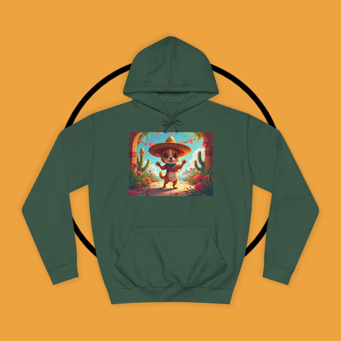 "Mexican Sombrero Chihuahua Hoodie | Fiesta Dog Celebration Wear | Authentic México Desert Art | Cinco de Mayo Gift"