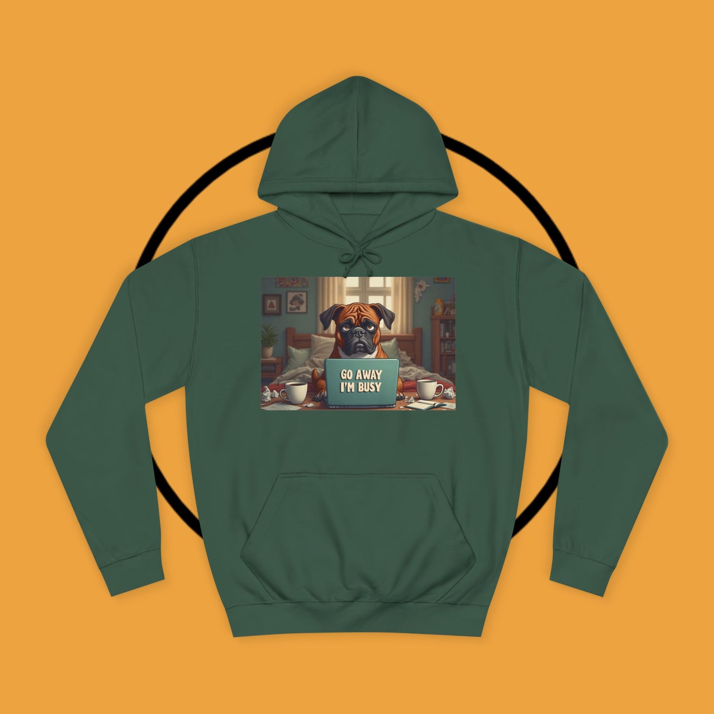 "Go Away I'm Busy" Working Dog Hoodie - Funny Office Humor Apparel | Remote Work Gift