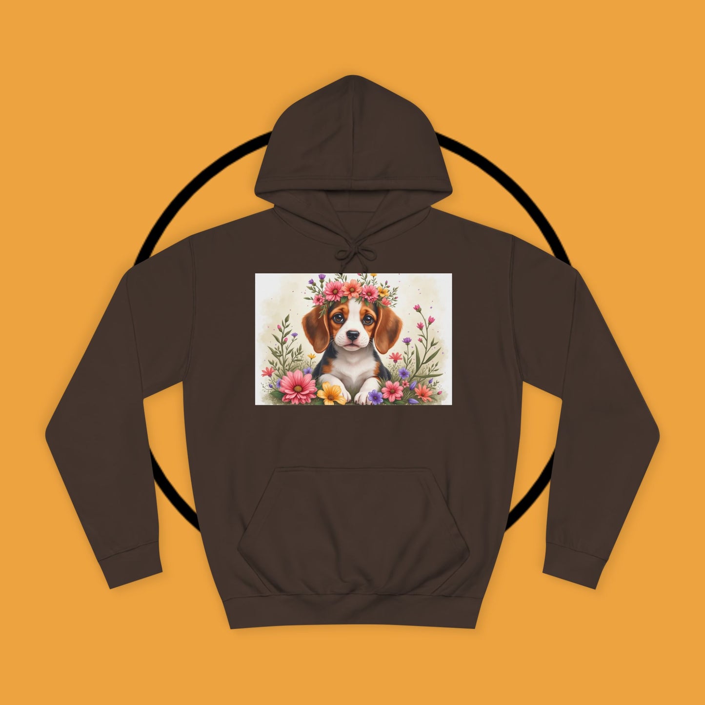 ๐ธ Enchanted Garden Beagle Hoodie - Where Cuteness Blooms! ๐ถ - Unisex Hoodie