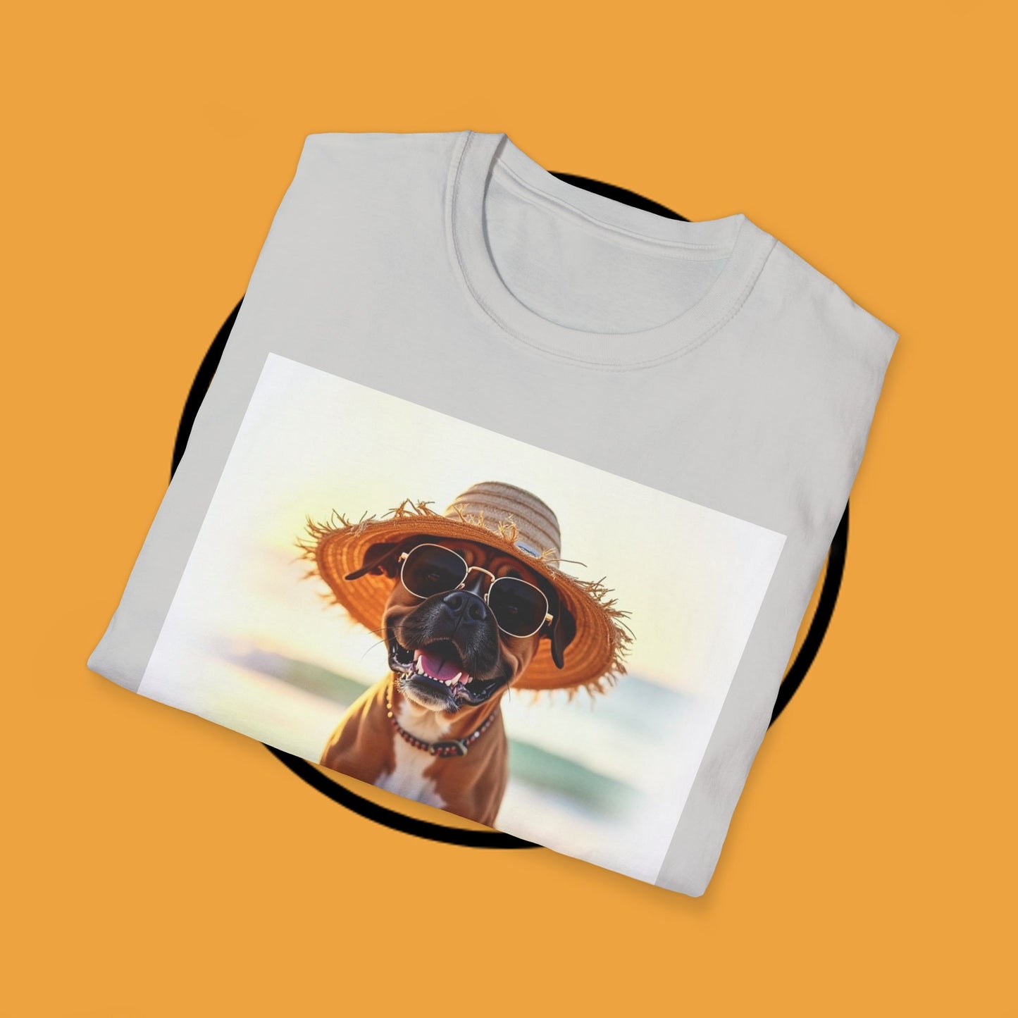 "Vacation Boxer Beach Vibes" Premium Summer T-Shirt / Beach Boxer Dog T-Shirt - Vacation Vibes Summer Pup Tee