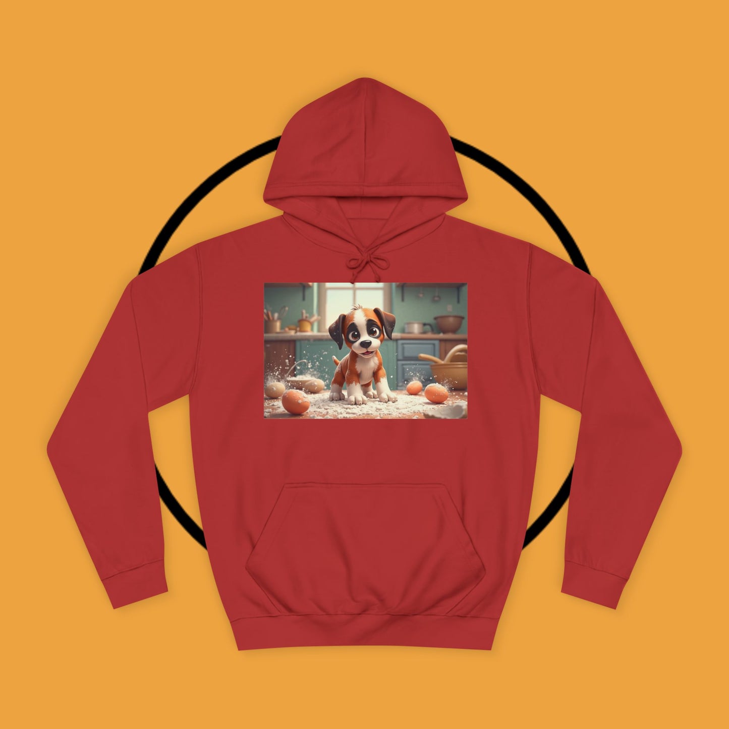 Adorable Mischievous Boxer Puppy Hoodie - Cute Kitchen Chaos Design | Dog Lover Gift