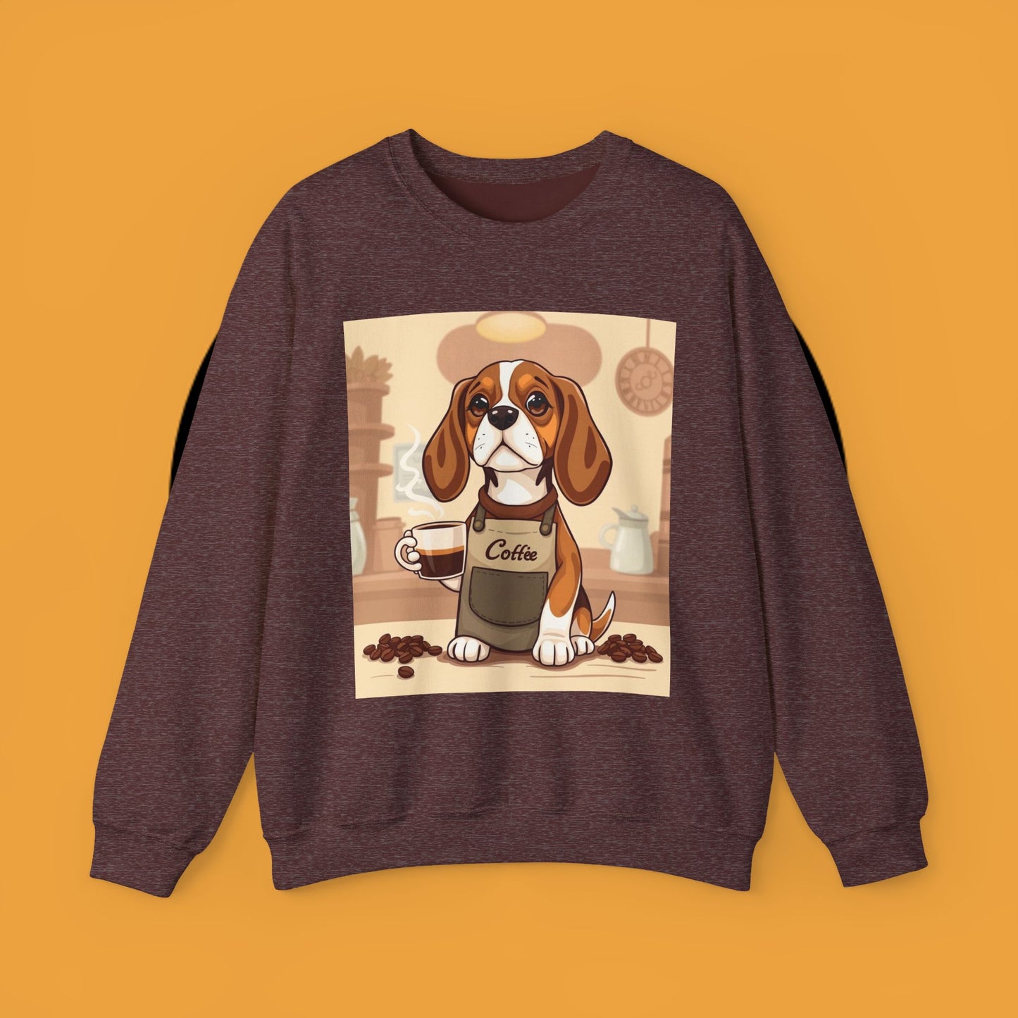 Dog Lover Crewneck Sweatshirt - Beagle Barista ☕ BARISTA BEAGLE SWEATSHIRT - BREW-TIFUL MORNINGS START HERE! ☕