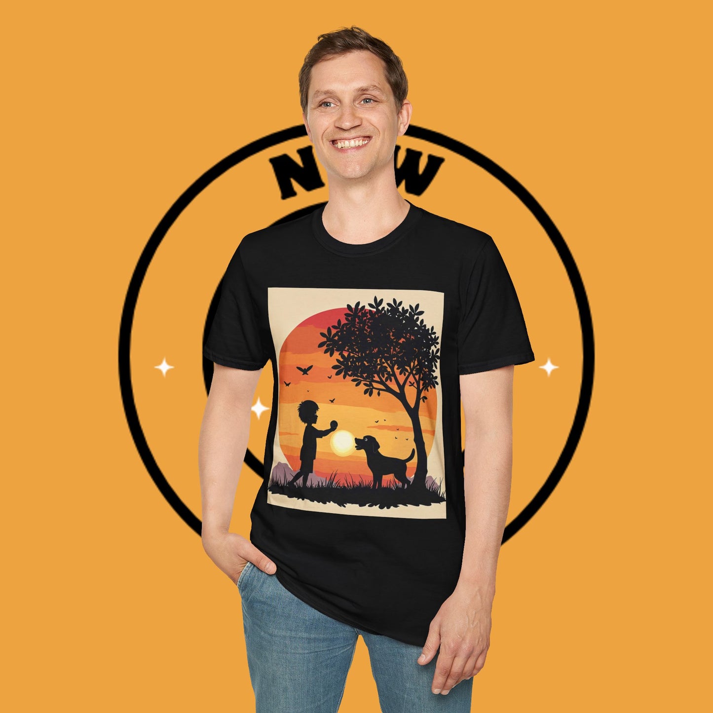 Playing with paws - Dog - Unisex T-Shirt Design - Sunset Playmates π
| Heartwarming Silhouette T-Shirt for Dog Lovers"