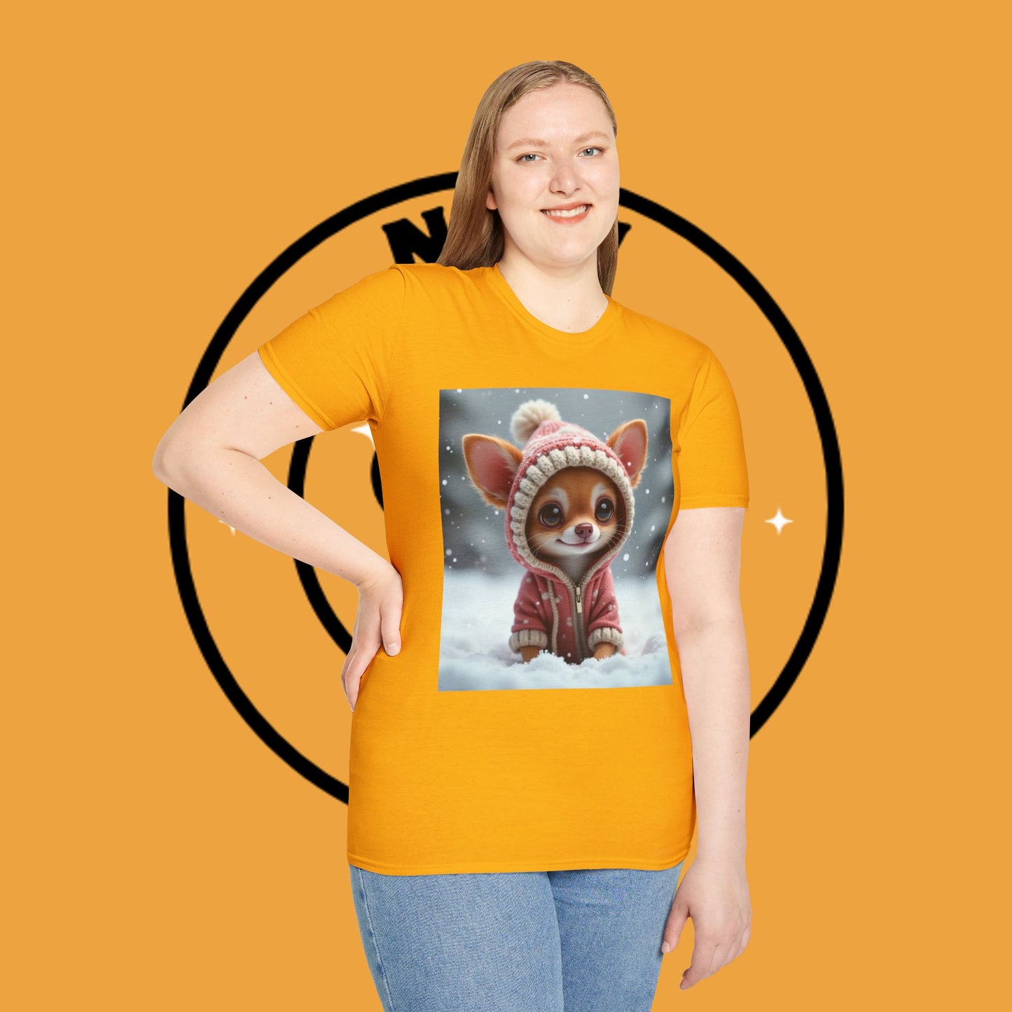 Winter Chihuahua Snow T-Shirt - Cozy Holiday Dog Art - Christmas Pet Hoodie Tee - Cute Winter Animal Shirt