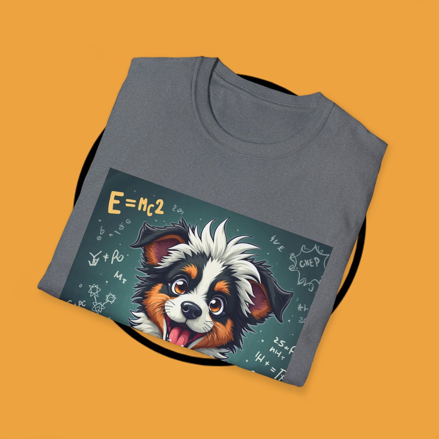 "Einstein Border Collie - Genius Puppy Professor" - Educational Dog T-Shirt - Smart Border Collie Science T-Shirt - Genius Puppy Professor Math Physics Tee | Educational Dog Gift