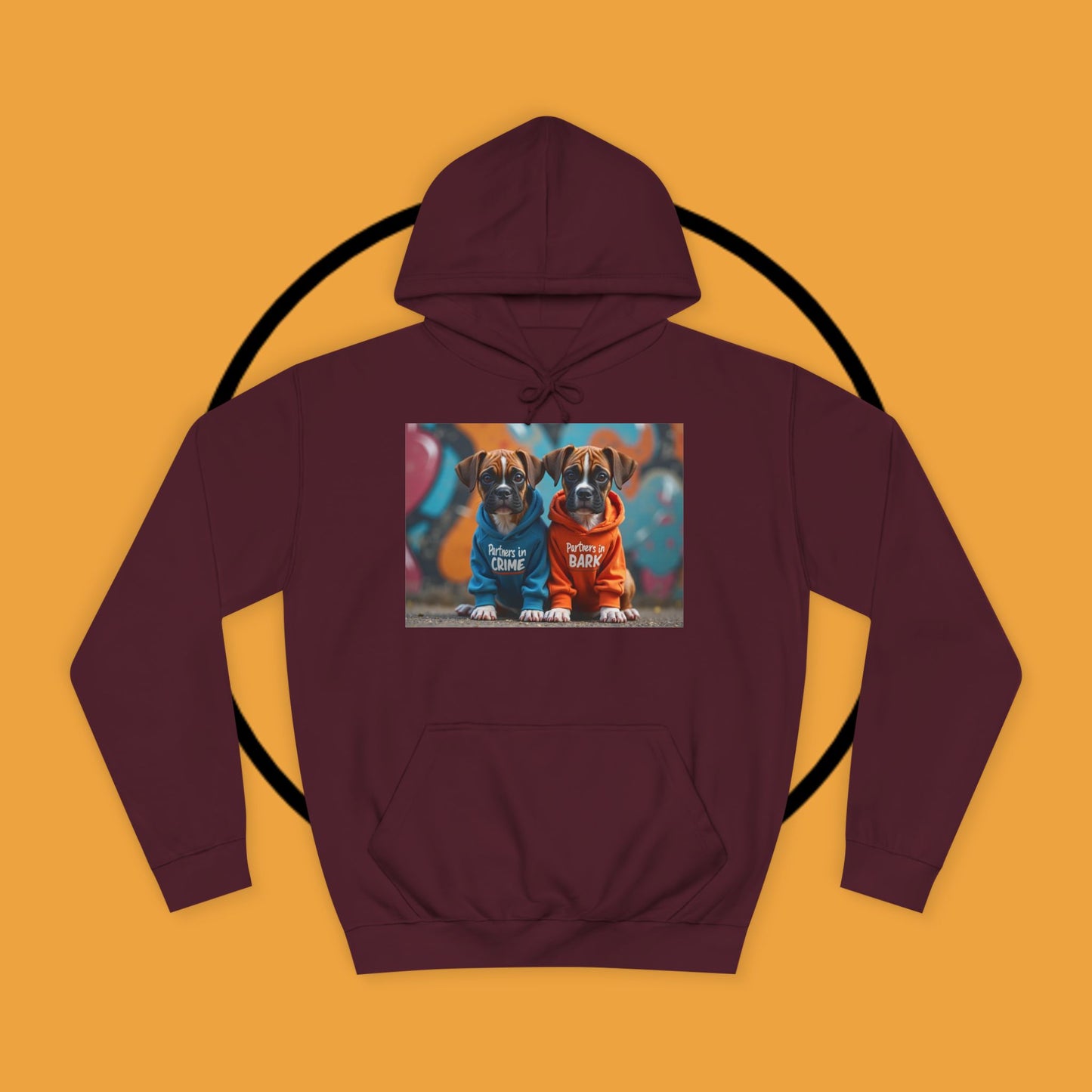 Partners in Crime & Bark Boxer Hoodie | Best Friends Dog Gift | Matching Pet Apparel | Friendship Goals