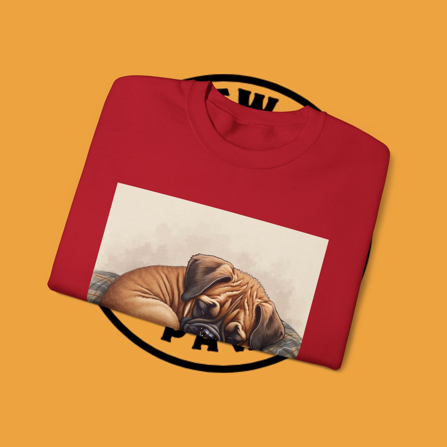 Sleeping Boxer Puppy Crewneck Sweatshirt - Cozy Dog Art Design - Comfort Wear for Pet Lovers