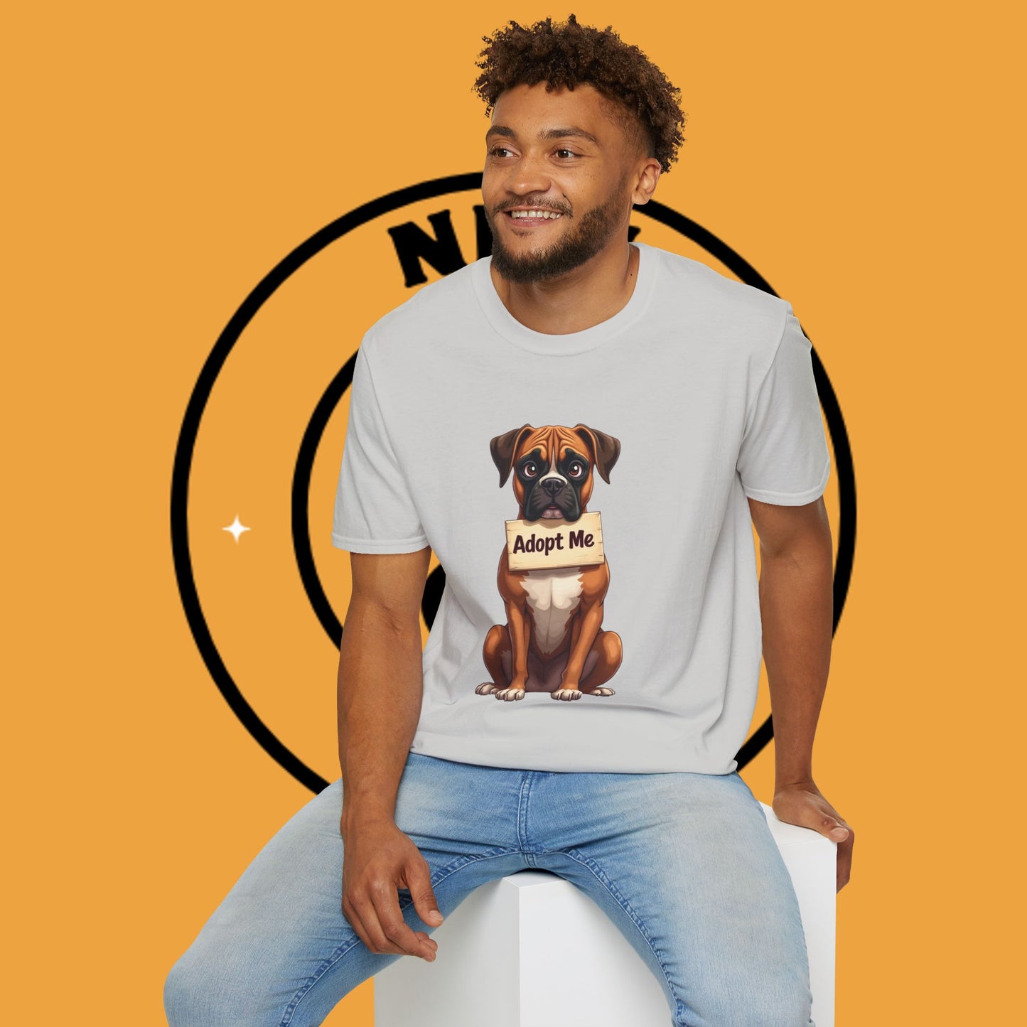 Adopt Me Boxer Dog T-Shirt - Cute Animal Rescue Awareness Tee for Dog Lovers