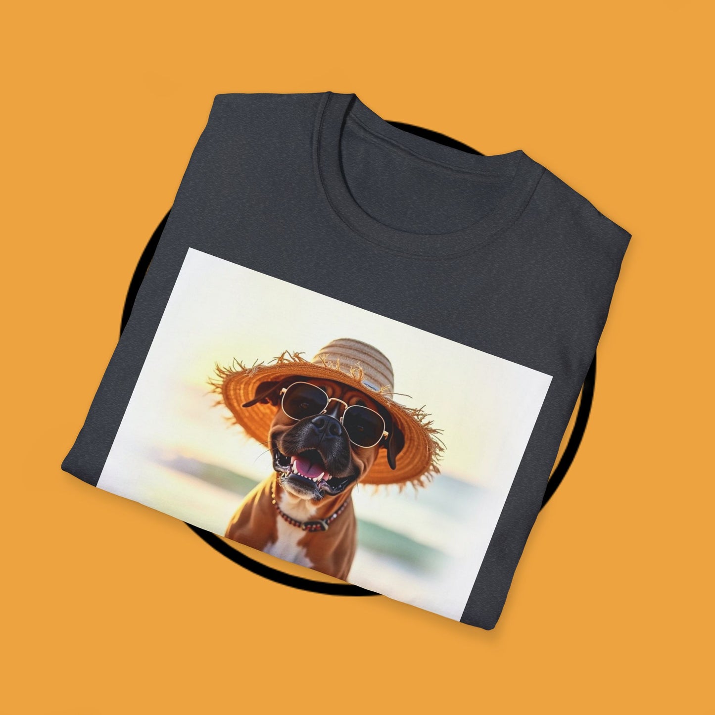 "Vacation Boxer Beach Vibes" Premium Summer T-Shirt / Beach Boxer Dog T-Shirt - Vacation Vibes Summer Pup Tee