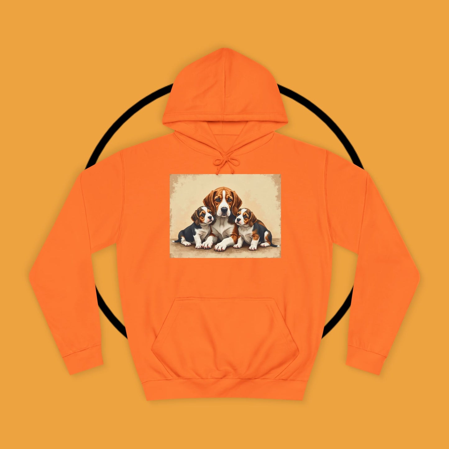 π¨βπ©βπ§βπ¦ Beagle Family Portrait Hoodie - Love Multiplied by Three! πΎ - Unisex Hoodie