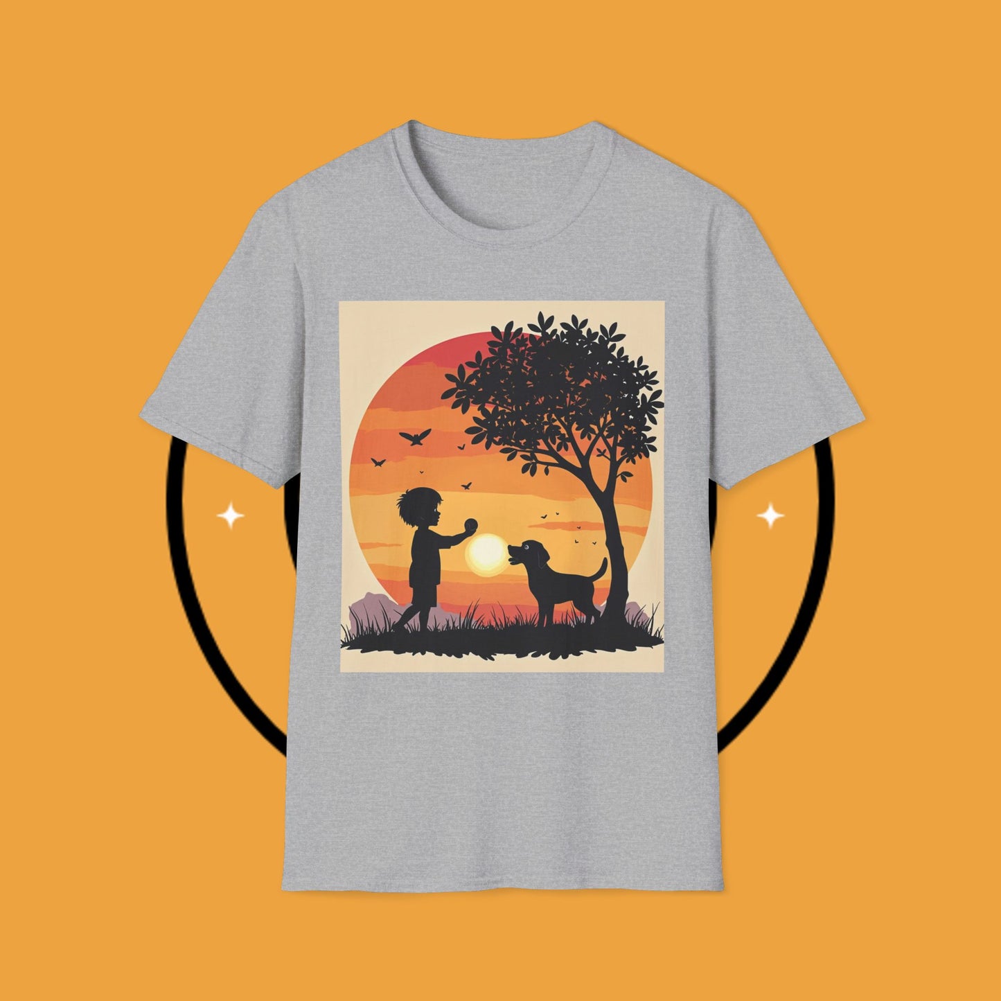 Playing with paws - Dog - Unisex T-Shirt Design - Sunset Playmates π
| Heartwarming Silhouette T-Shirt for Dog Lovers"