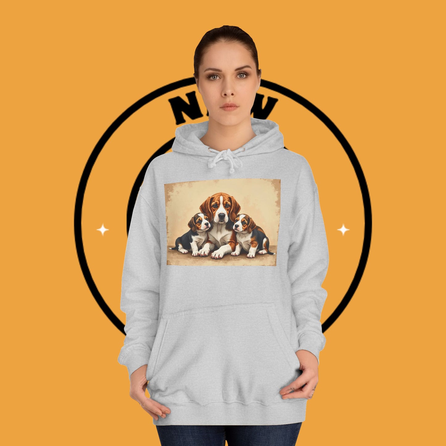 π¨βπ©βπ§βπ¦ Beagle Family Portrait Hoodie - Love Multiplied by Three! πΎ - Unisex Hoodie