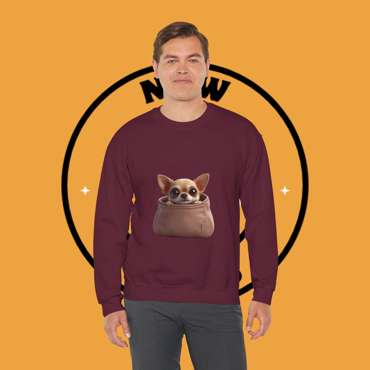 Pocket Chihuahua Sweatshirt - Cute Purse Puppy Design | Small Dog Lover Gift Crewneck