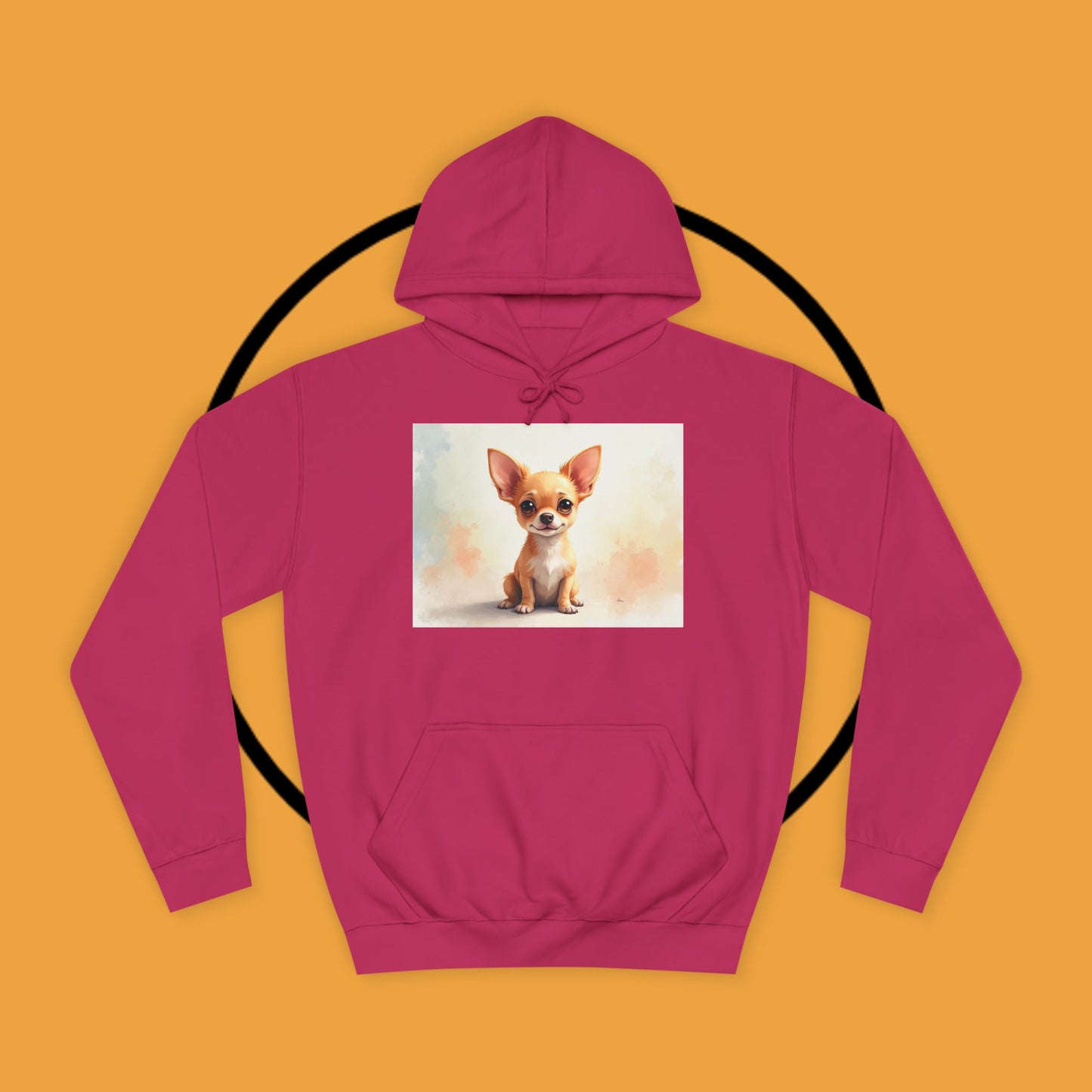 Watercolor Chihuahua Puppy Hoodie - Artistic Dog Portrait Sweatshirt